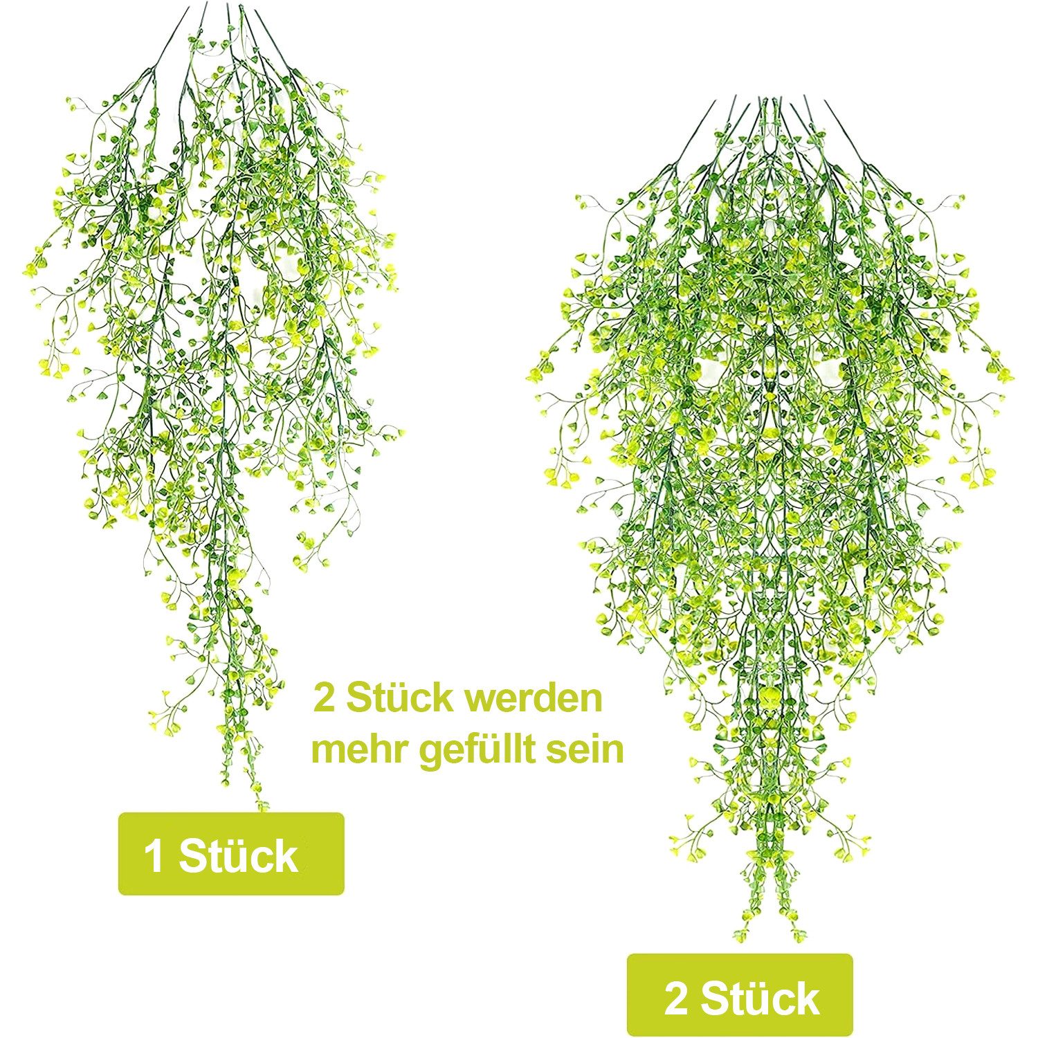 Kunstblume 4 Stück Künstliche Blumen an der Wand,80cm Künstliche Hängepflan günstig online kaufen