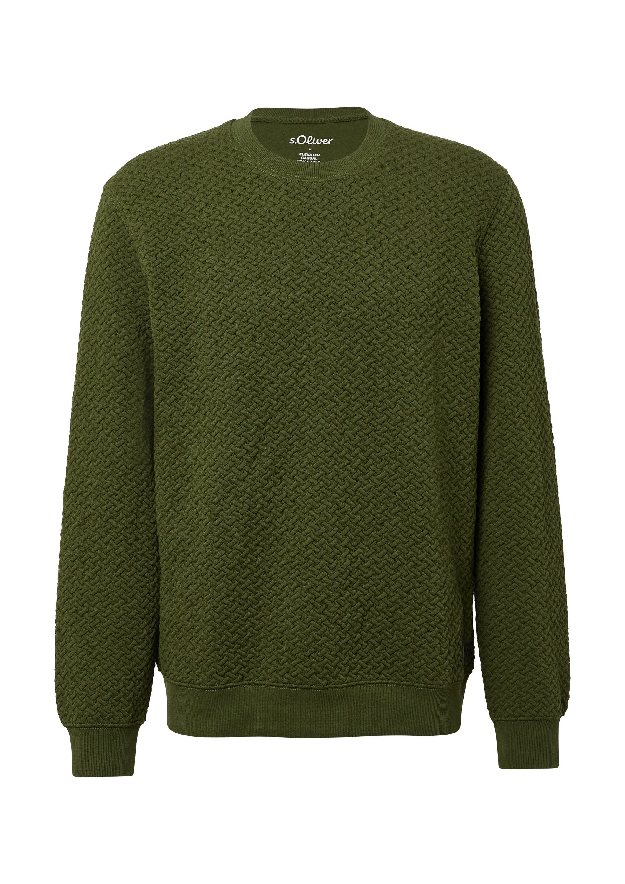 s.Oliver Sweatshirt Sweatshirt Strukturiertes Sweatshirt mit Crew Neck günstig online kaufen