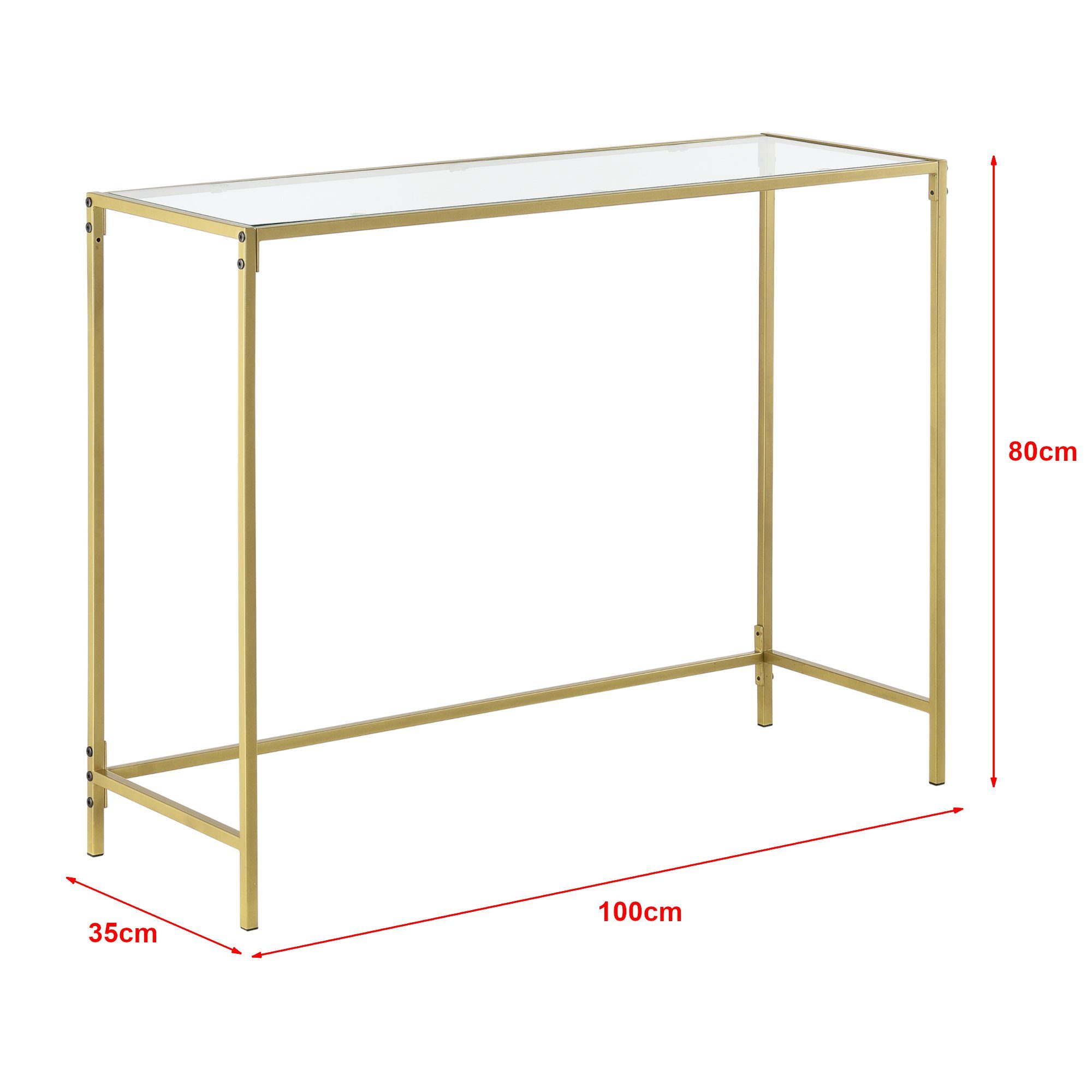 Gold en.casa Konsolentisch, Flurtisch 100x35x80cm Beistelltisch »Alajärvi« Wandtisch