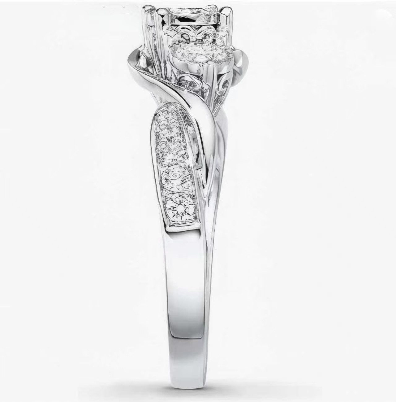 Jumpeak Diamantring Drei-Steine-Diamantring,1ct engagement ring,14k Goldring, geschenk für schwester geburtstag,liebes geschenk für sie