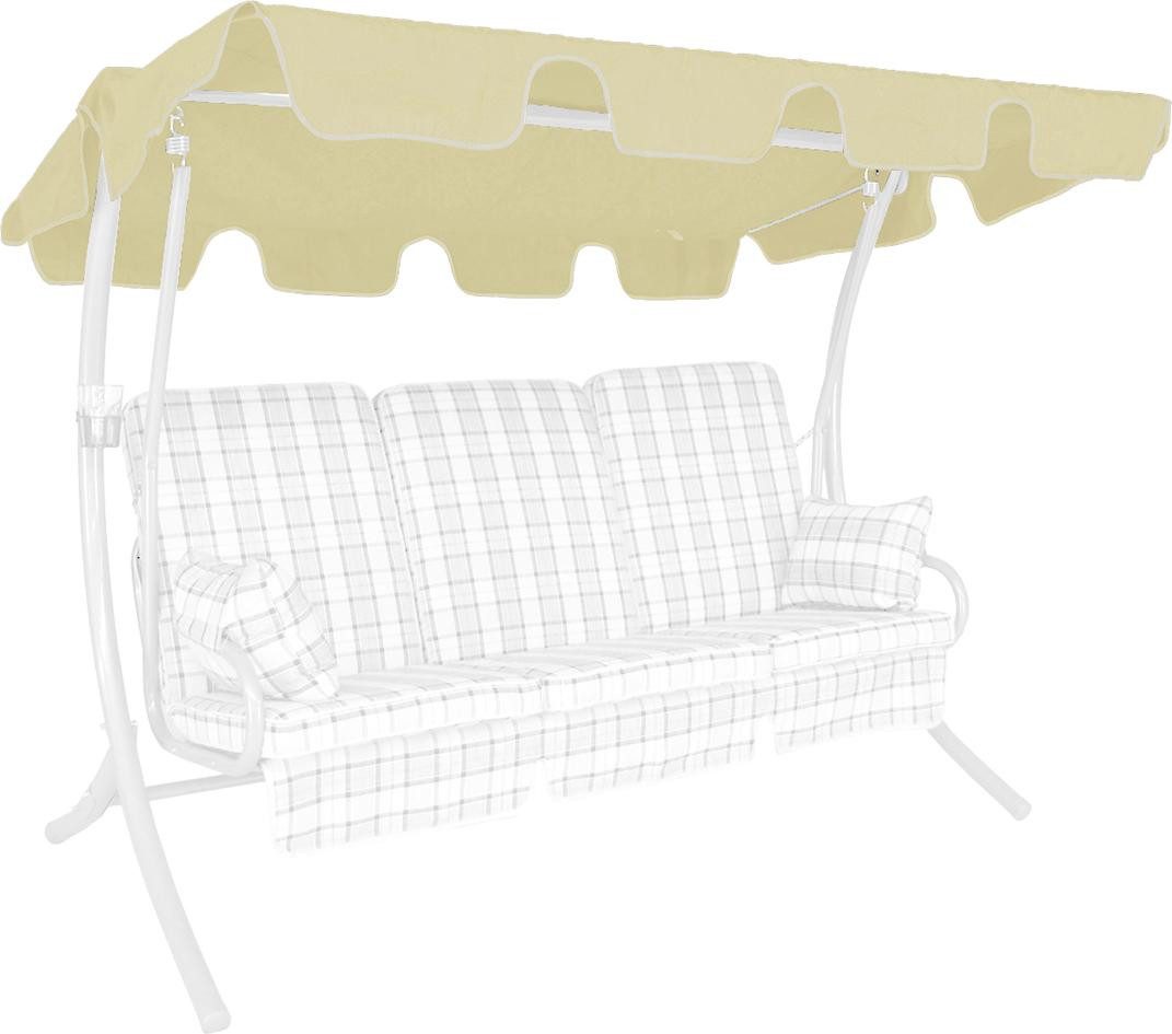 ANGERER Freizeitmöbel GmbH Hollywoodschaukelersatzdach Hollywoodschaukel Ersatzdach Elfenbein, (1 Stück, 1x Ersatzdach), Für Dachgestänge T 110 - 145 cm und Breite bis 210 cm