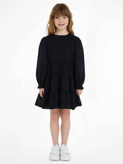 Tommy Hilfiger Volantkleid BRODERIE ANGLAISE DRESS allover in Lochstickerei, mit Volants