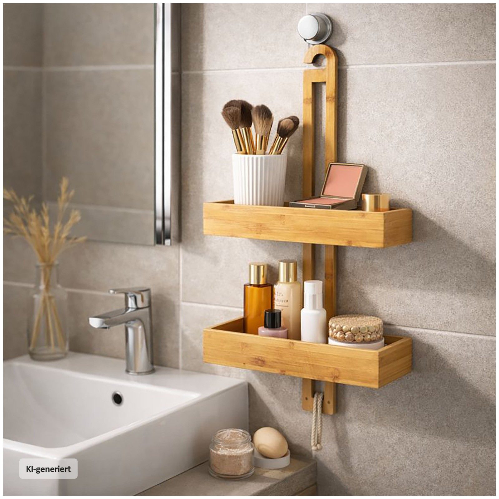HTI-Living Badregal Hängeregal Holz, Stück 1-tlg., Küchenregal Badregal