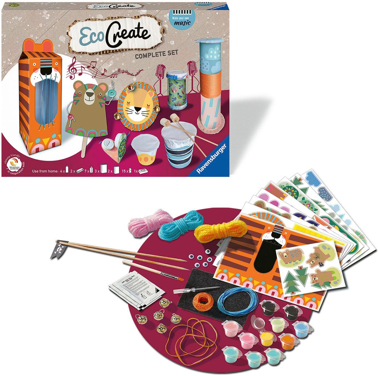 Ravensburger Kreativset Eco Create, Make your own Music, Upcycling und basteln in einem