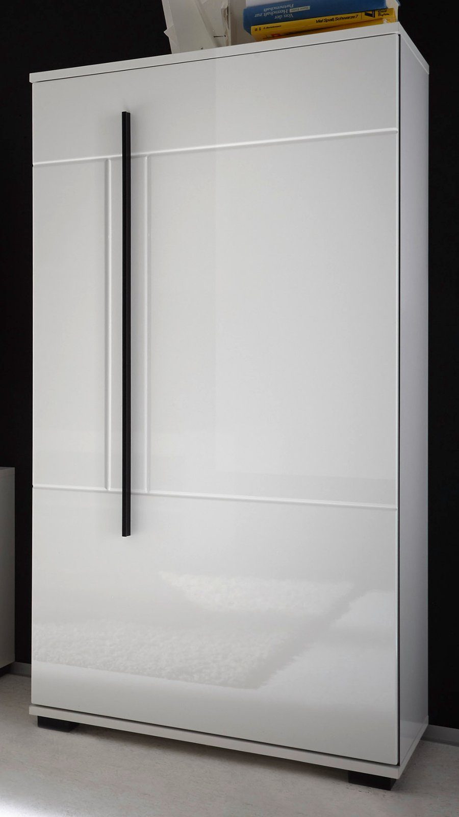 Furn.Design Hochkommode Design-D (Kommode ca. 60 x 126 cm), in weiß Hochglanz