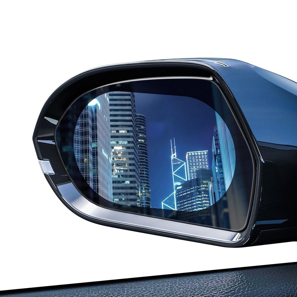 Baseus Schutzfolie Baseus 2x ovaler Regenschutzfolie kompatibel mit  Außenspiegel Seitenspiegel 135mm x 95mm Nebelschutz Schutzfolie Auto Pkw,  (2-St)