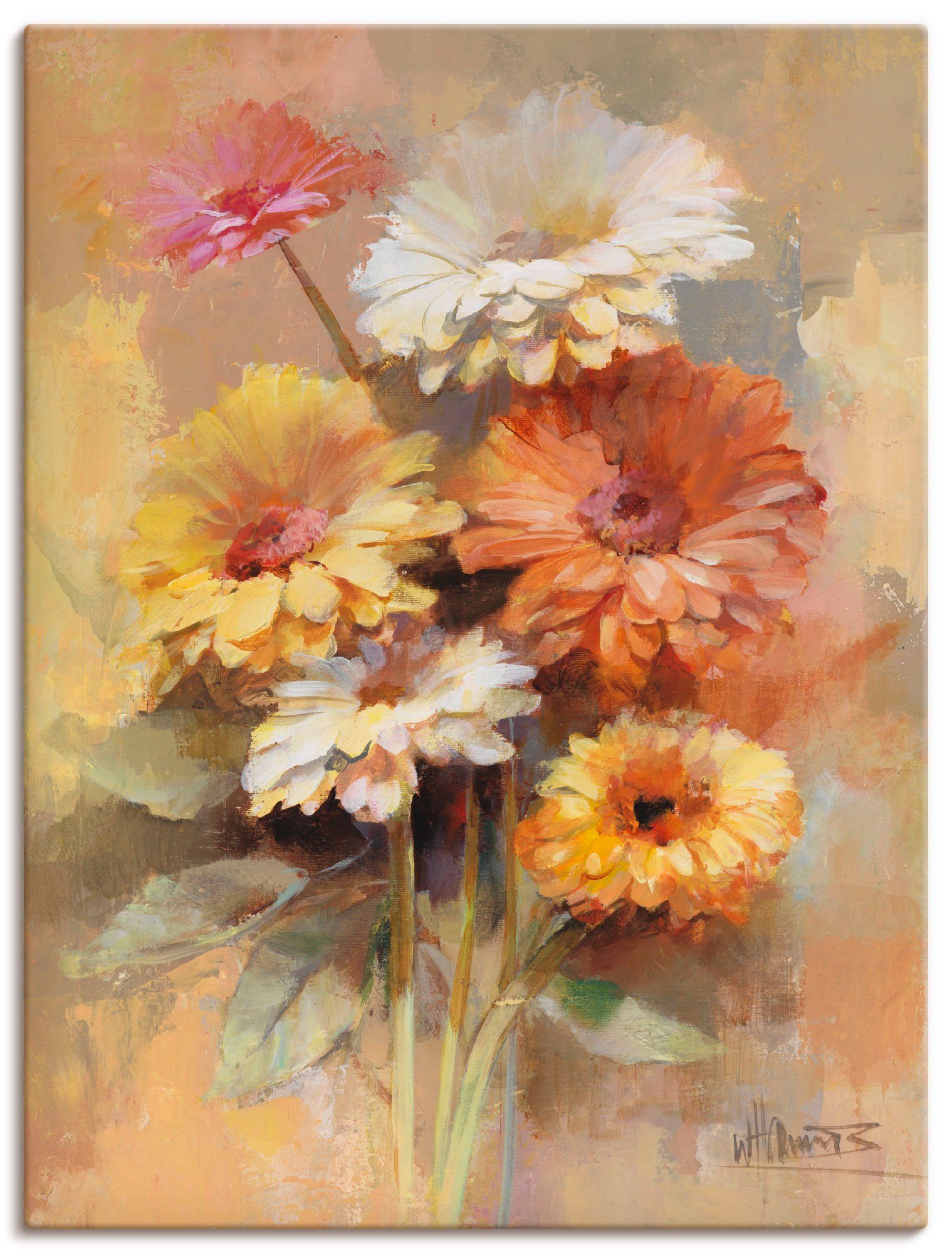 Artland Leinwandbild Blumenstrauß I, Blumen (1 St), auf Holzrahmen gespannt