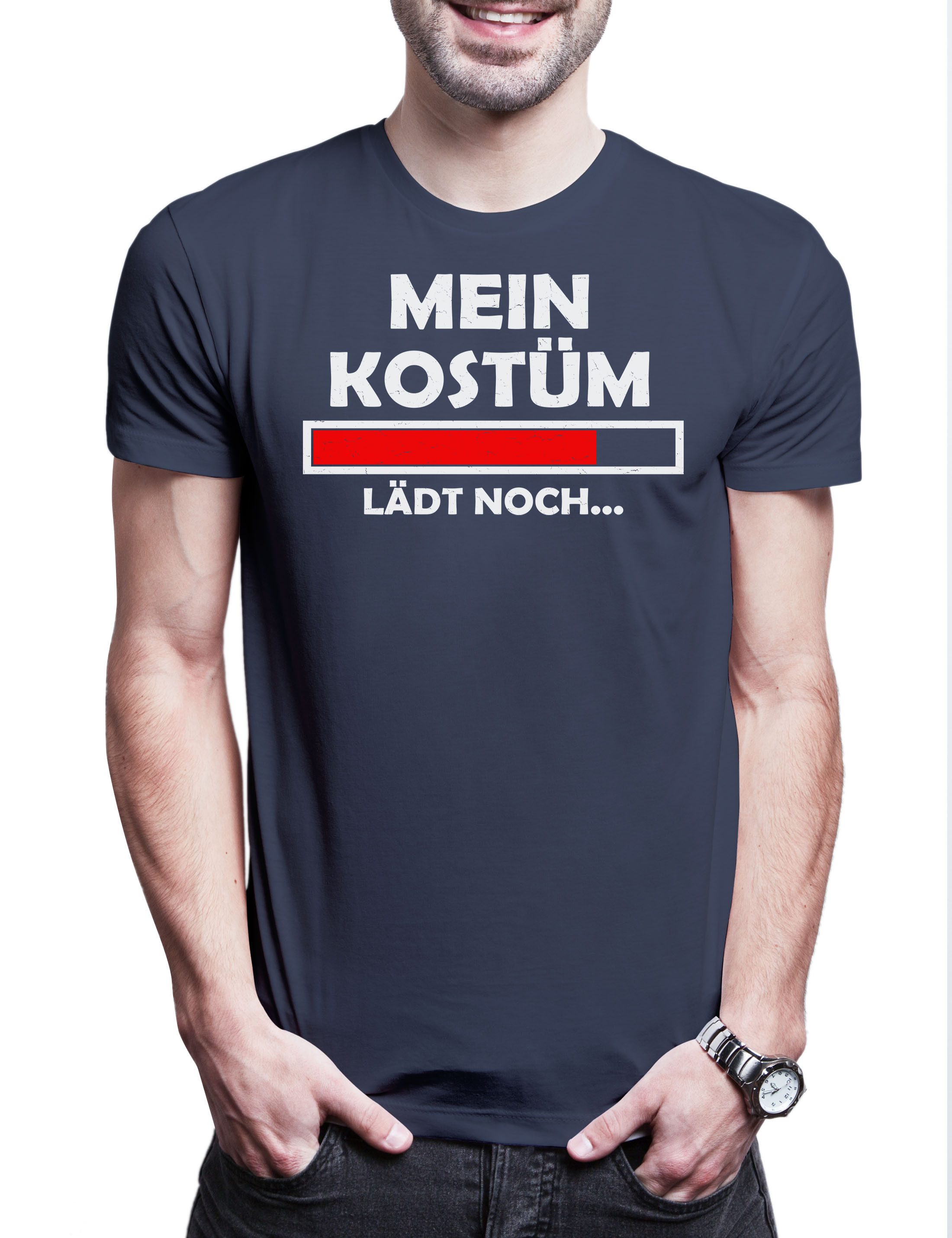 Urban Backwoods Print-Shirt Mein Kostüm lädt noch Herren T-Shirt Costume Loading Fasching Karneval (1-tlg) Verkleidung Fastnacht Fassenacht Krankenhaus Arzt