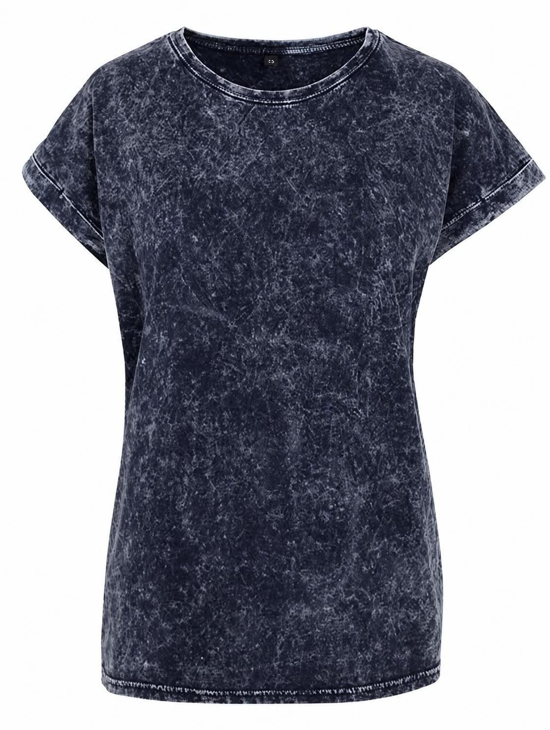 Build Your Brand Rundhalsshirt Damen Acid Washed Extended Shoulder Tee