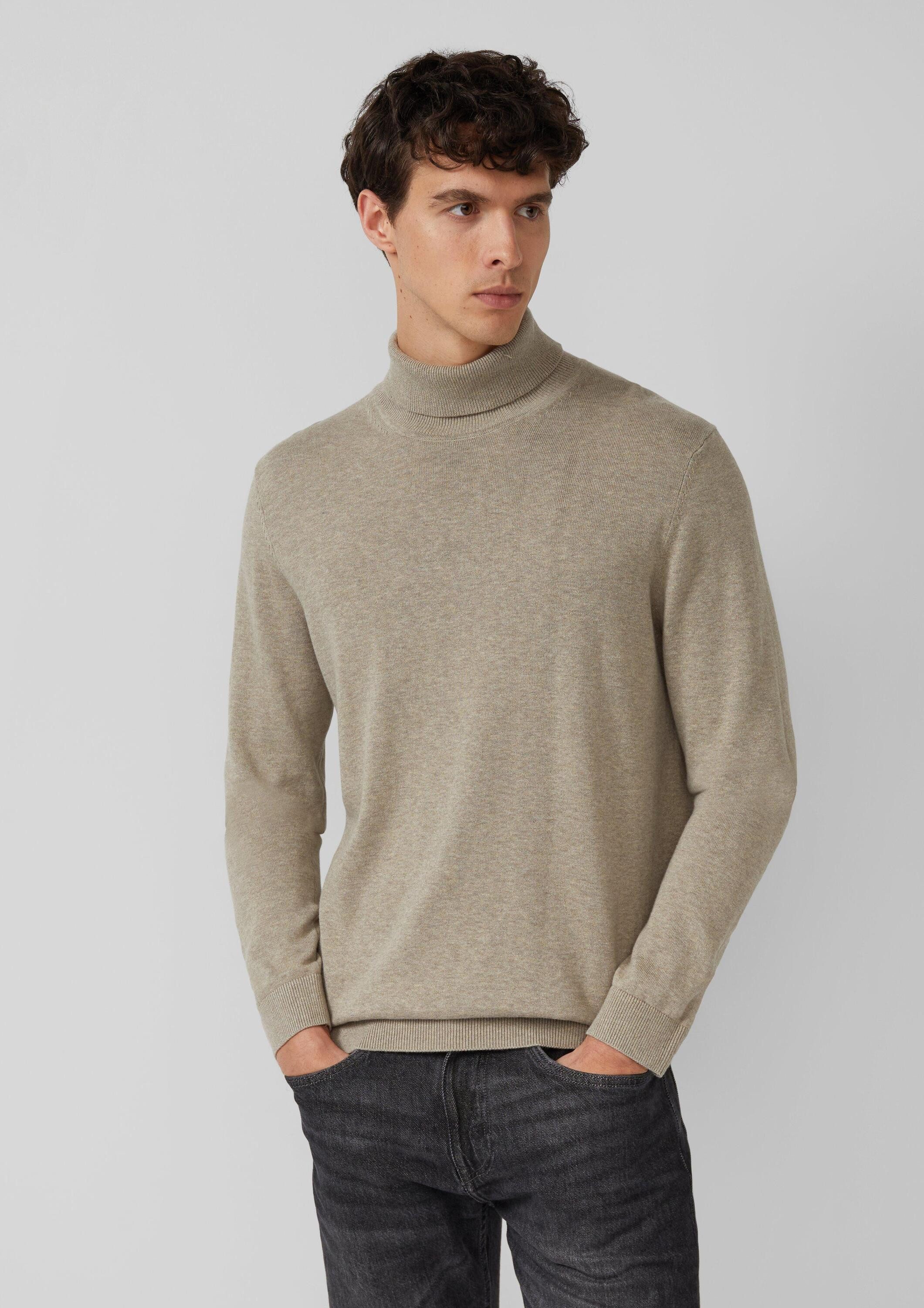 s.Oliver Longpullover Strickpullover Rollkragenpullover aus reiner Baumwolle