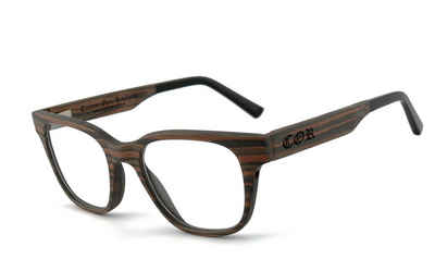 COR Brille COR012 Holzbrille, Bügel mit Flex-Scharnieren