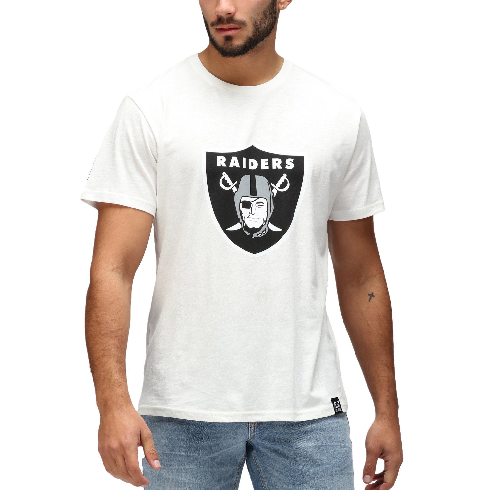 Recovered Print-Shirt Re:Covered NFL Las Vegas Raiders ecru