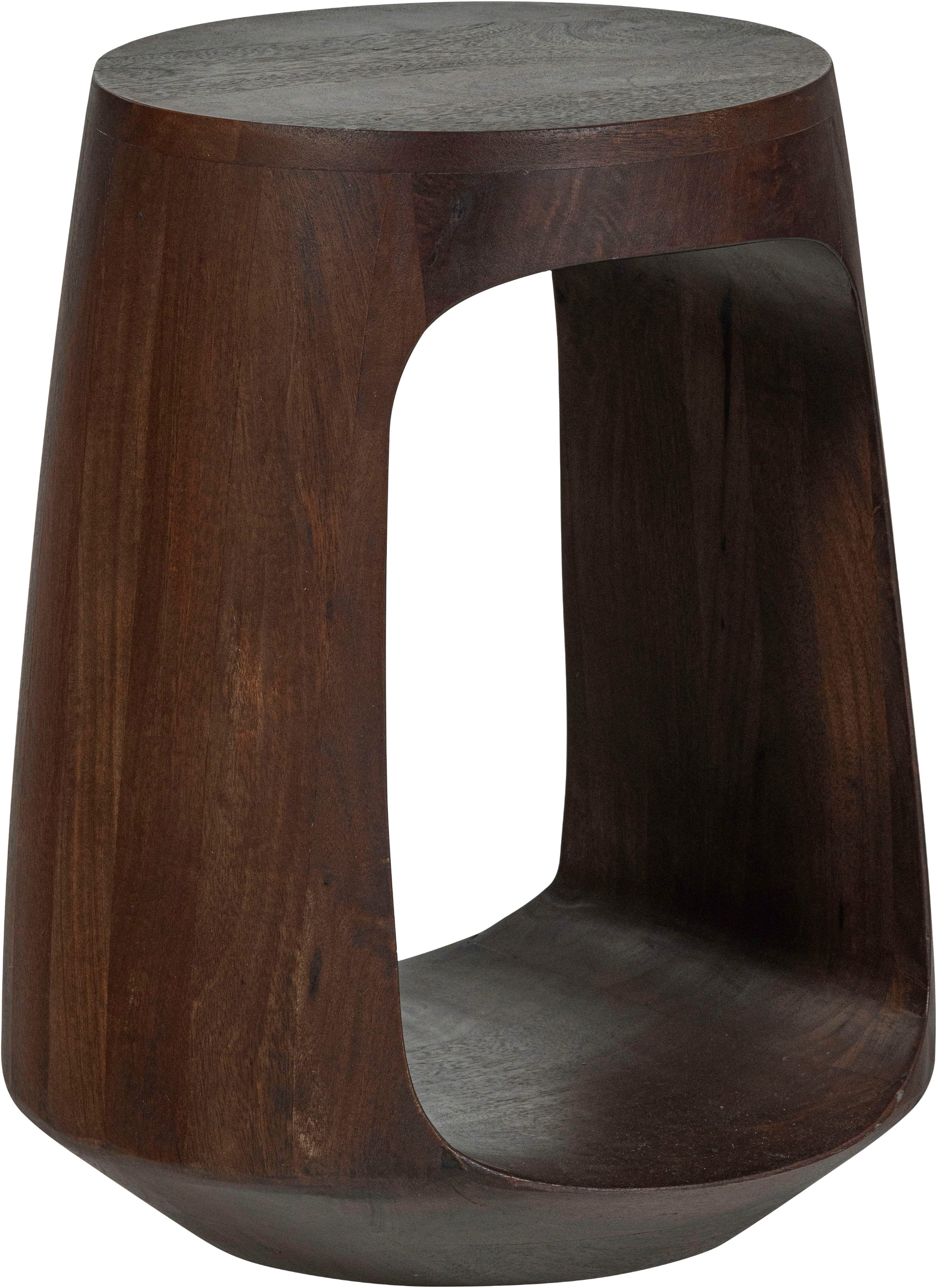 WOOOD Couchtisch Bayo mit Massivmangoholz und organischer Form B 33 x T 33 x H 45 cm, Tragkraft 45–50 kg, ausschließlich Innenbereich, montiert geliefert