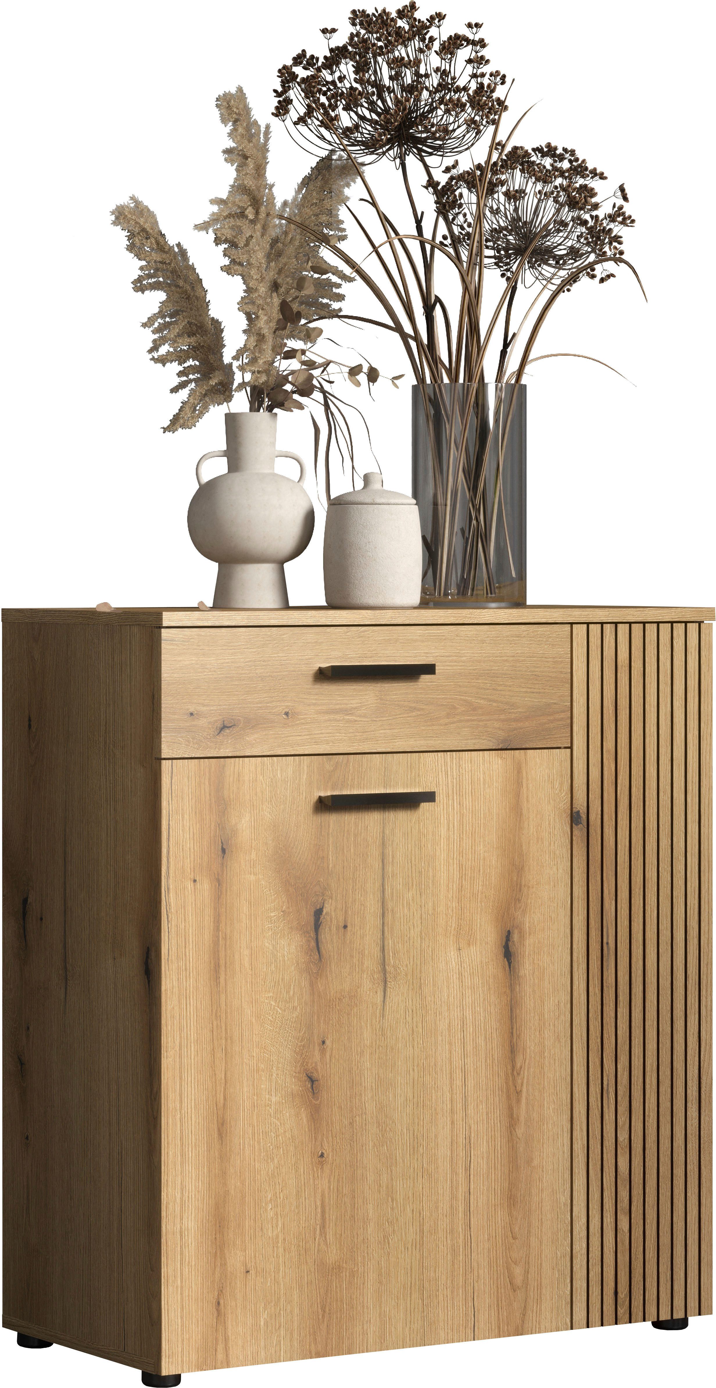 Home affaire Kommode Amrum (1 St), Schuhschrank 2 Türen & 1 Vollauszug Schublade - (B/T/H) 80/36/89 cm