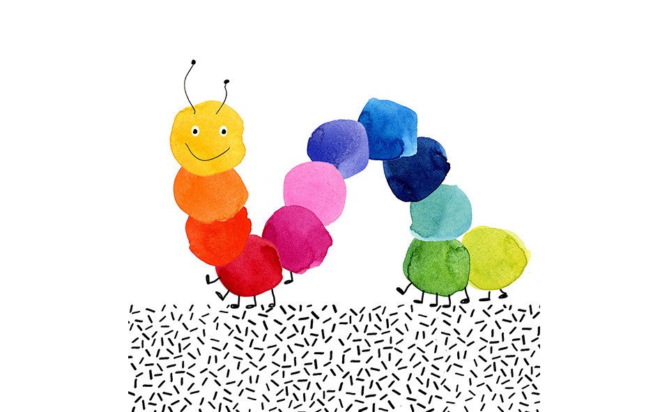 Braun+Company Atelier Papierserviette Braun & Company Servietten bunte Raupe 33 x 33 cm
