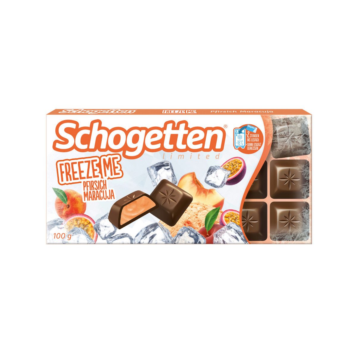 Schogetten Schokolade, Trumpf Schogetten Freeze Me Limited Edition Pfirsich Maracuja 100g
