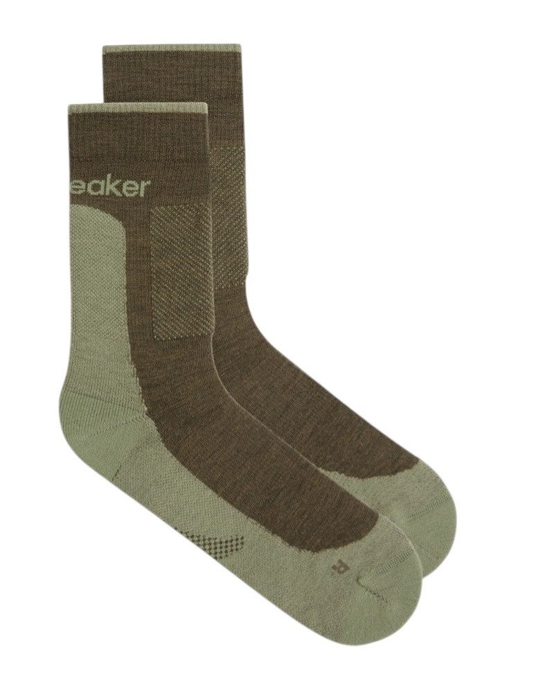 Icebreaker Wandersocken Crew Hike+ Medium (Merinowolle, strapazierfähig, leicht) lodengrün