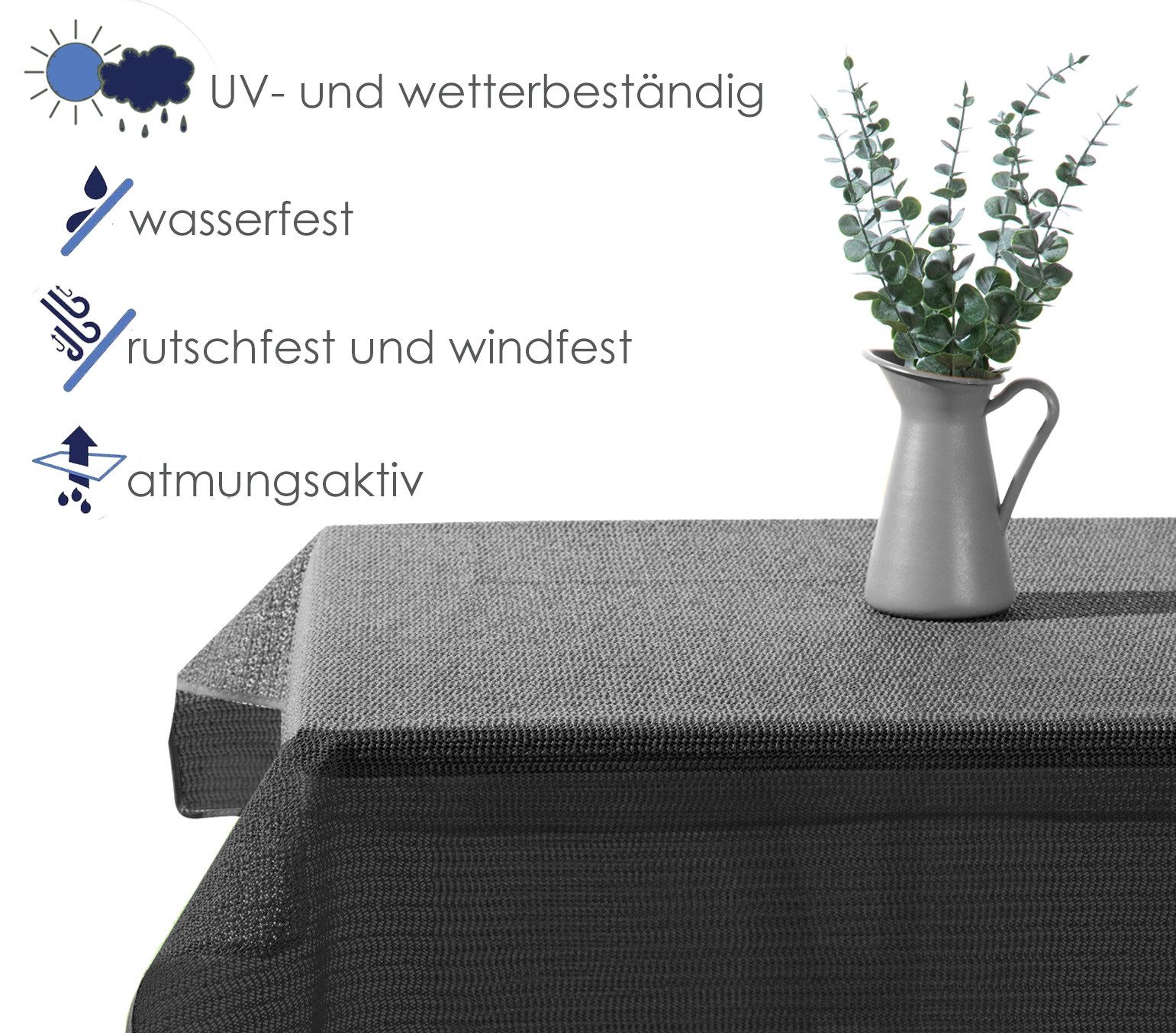 heimtexland Gartentischdecke Outdoor Tischdecke Garten Balkon Camping Tischdeko (Stück 1-tlg, 1), wetterfest I robust I UV-beständig I rutschfest I waschbar – Bild 2 von 5