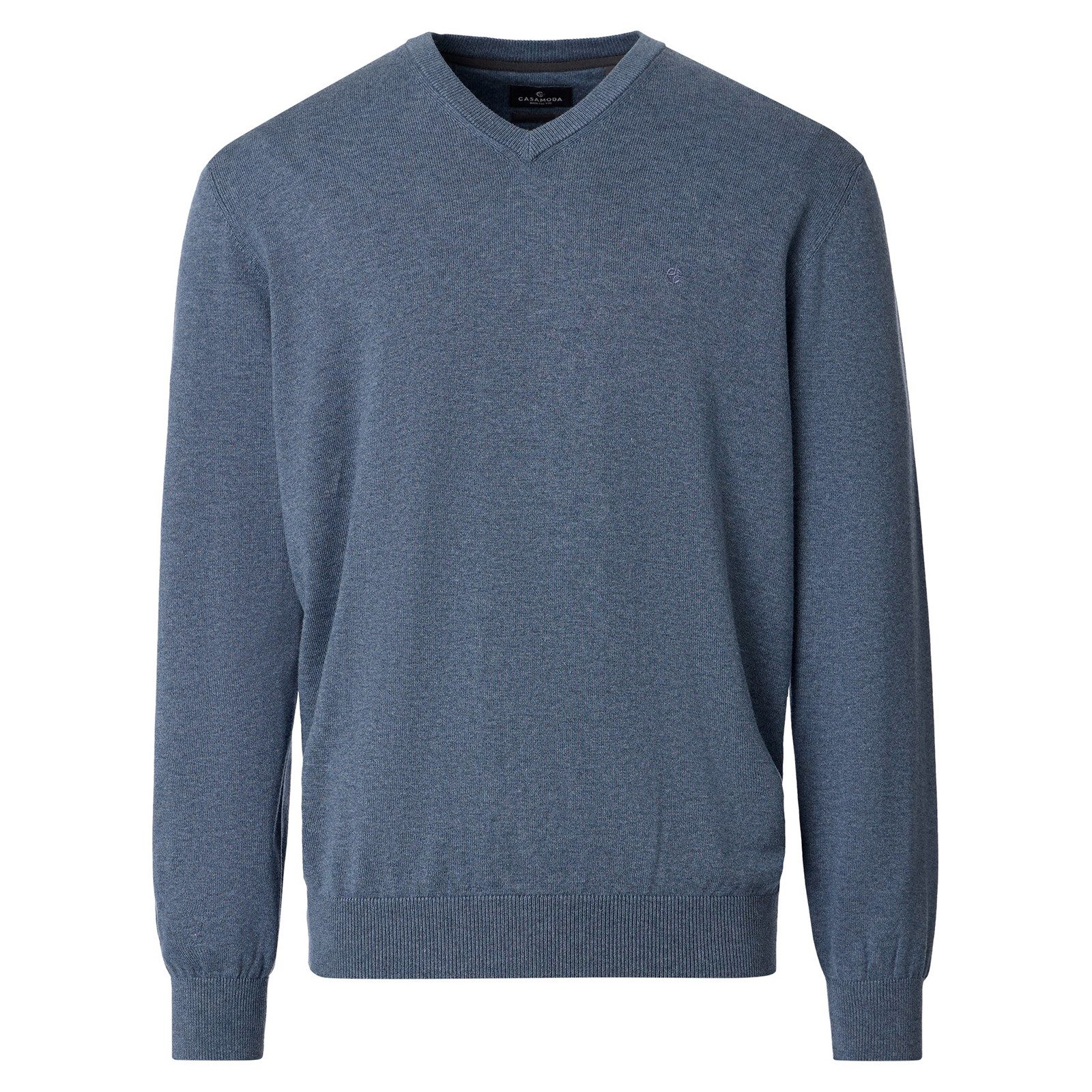 CASAMODA Rundhalspullover CasaModa Übergrößen Pullover rauchblau melange