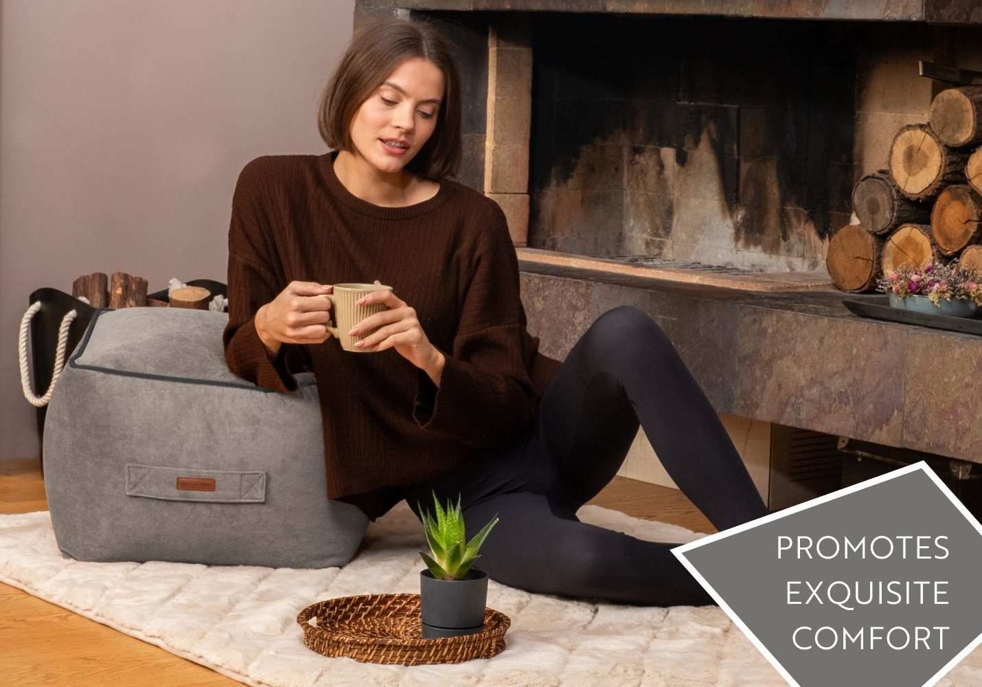 English Home Pouf Pouf Hocker, Quadratisch günstig online kaufen