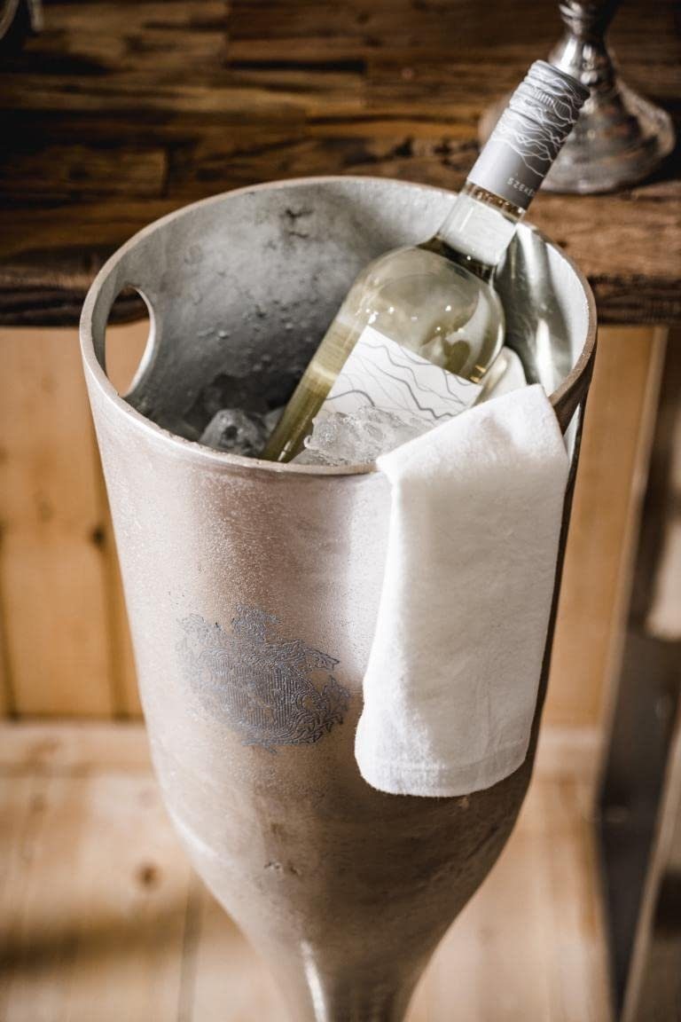 MichaelNoll Wein- und Sektkühler Champagnerkühler auf Standfuß Flaschenkühler Aluminium - XXL 90 cm – Bild 4 von 5