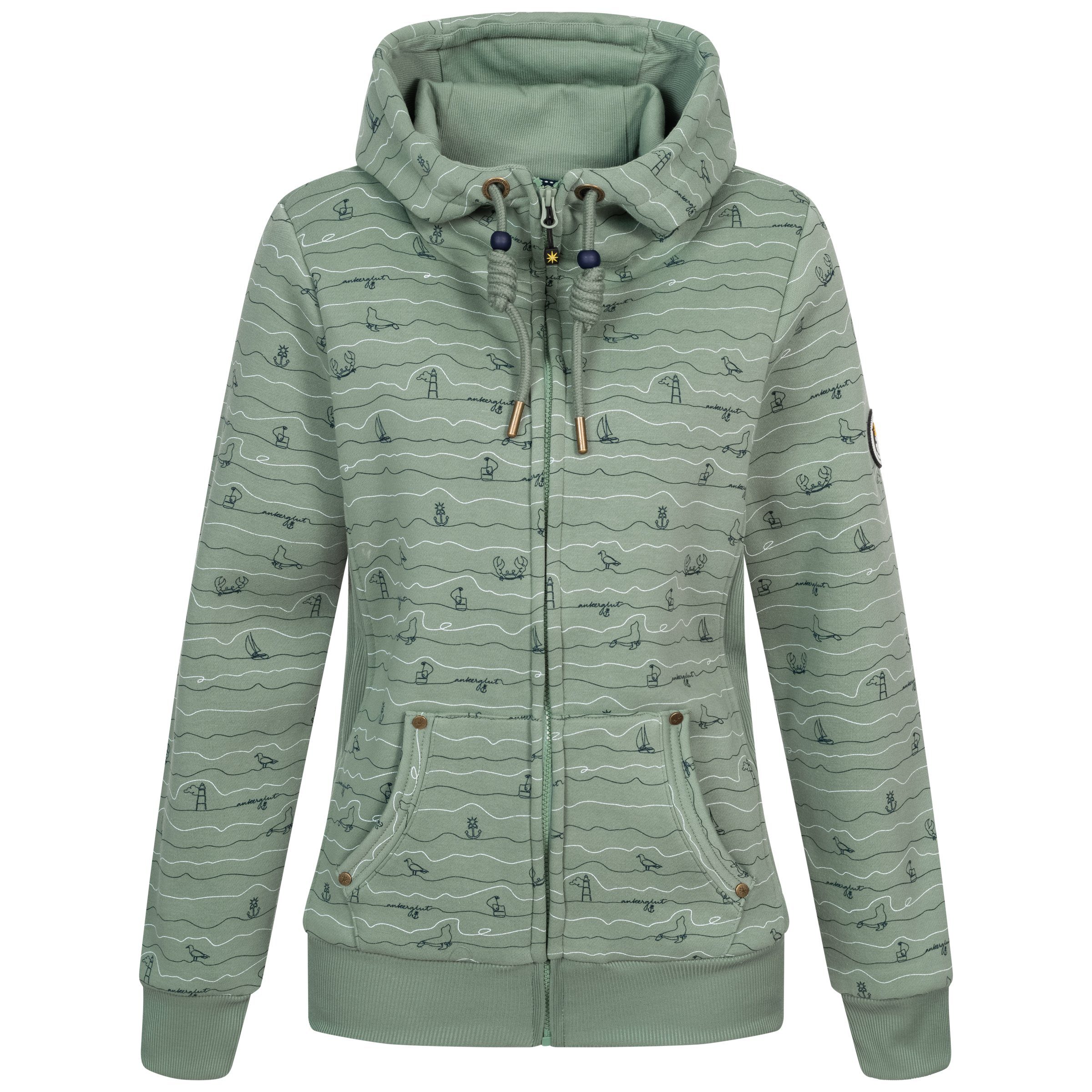 DEPROC Active Kapuzensweatjacke #ankerglutwelle erhältlich in auch Größen slate Großen Women CS NEW