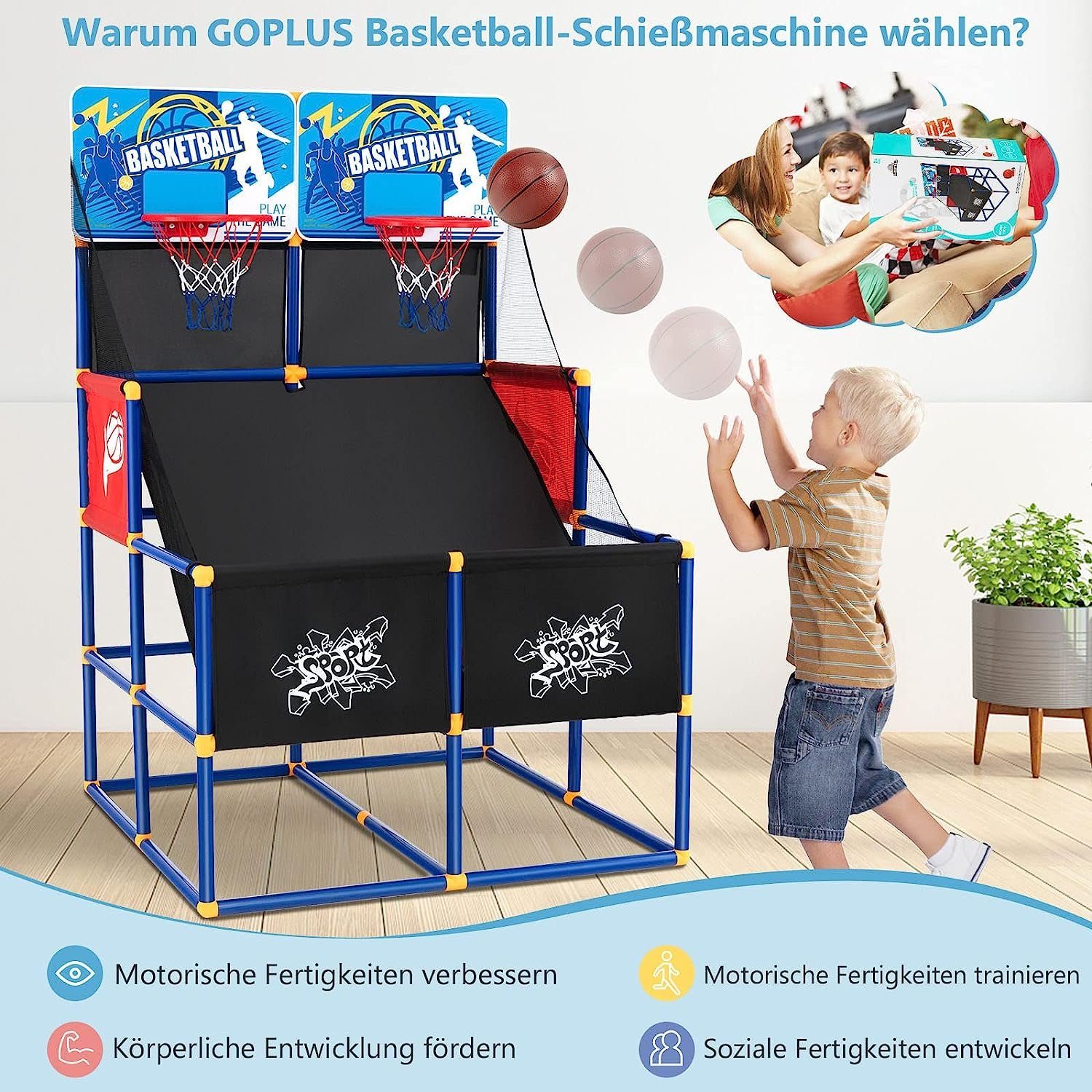 Basketballspiel (Set), Kinder KOMFOTTEU Basketballkorb für