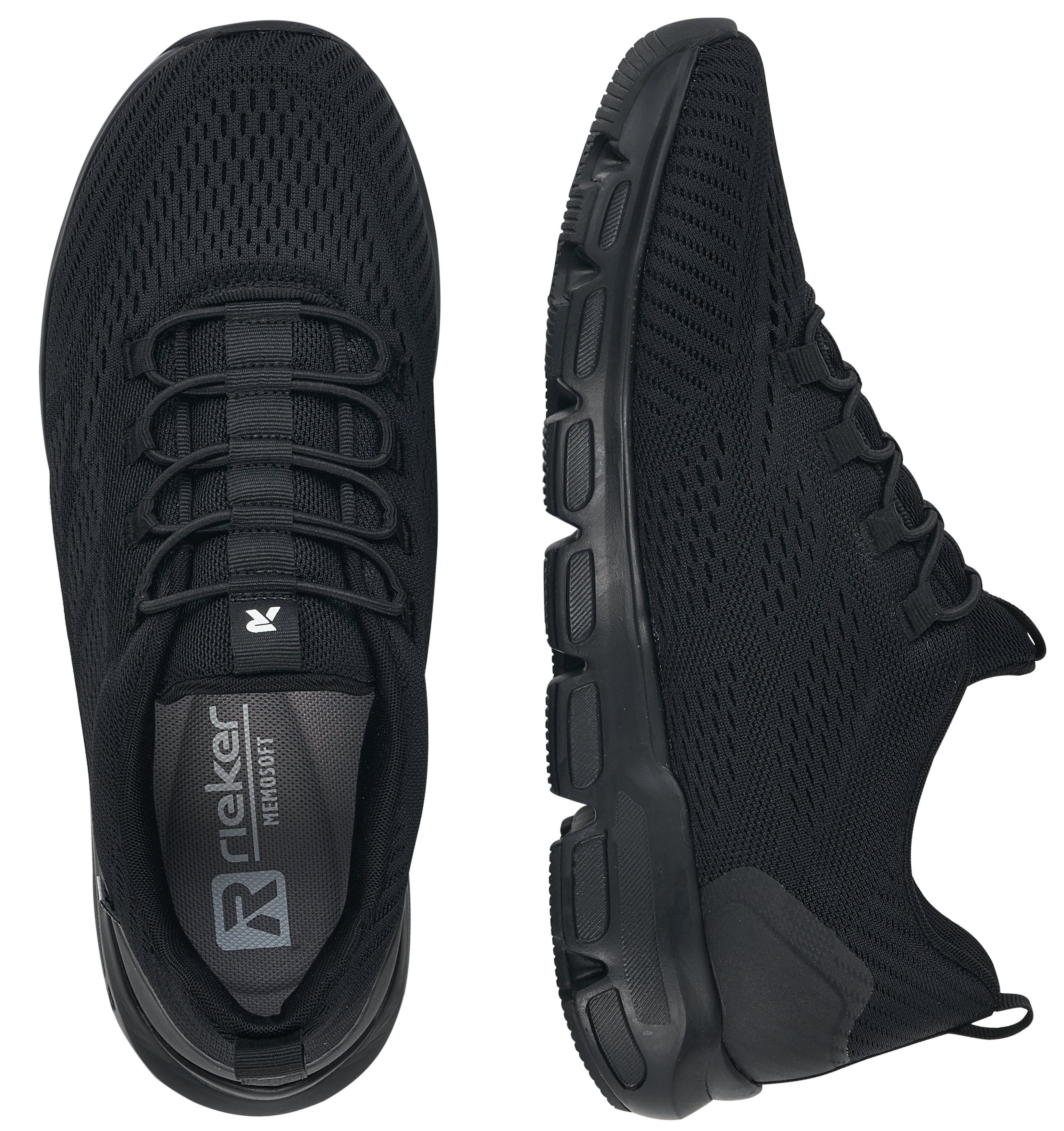 dunkel Slip-On mit Rieker Sneaker schwarz EVOLUTION Gummizug