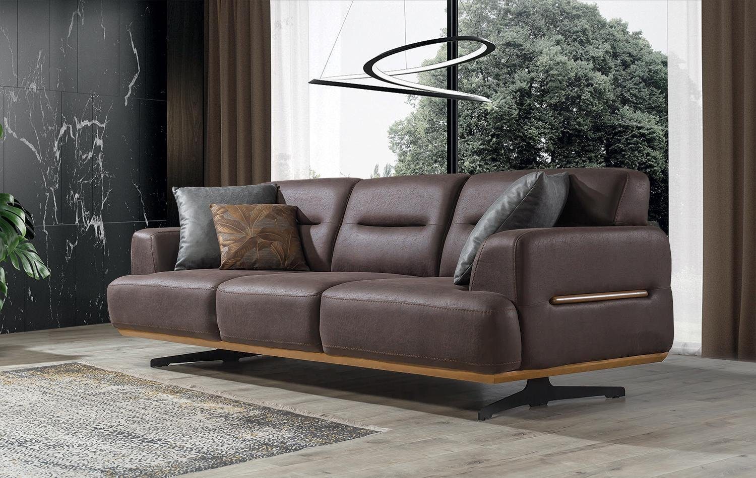 Wohnzimmer-Set JVmoebel Couch, Polster Einrichtung Europa in (2-St., Made Sessel Sofa Wohnzimmer Sofa, Luxus Sitz Sessel), Möbel