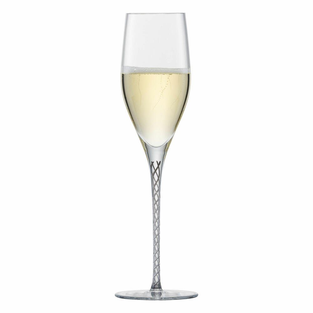 Zwiesel Glas Sektglas Spirit Grafit, 2-tlg., Glas, handgefertigt