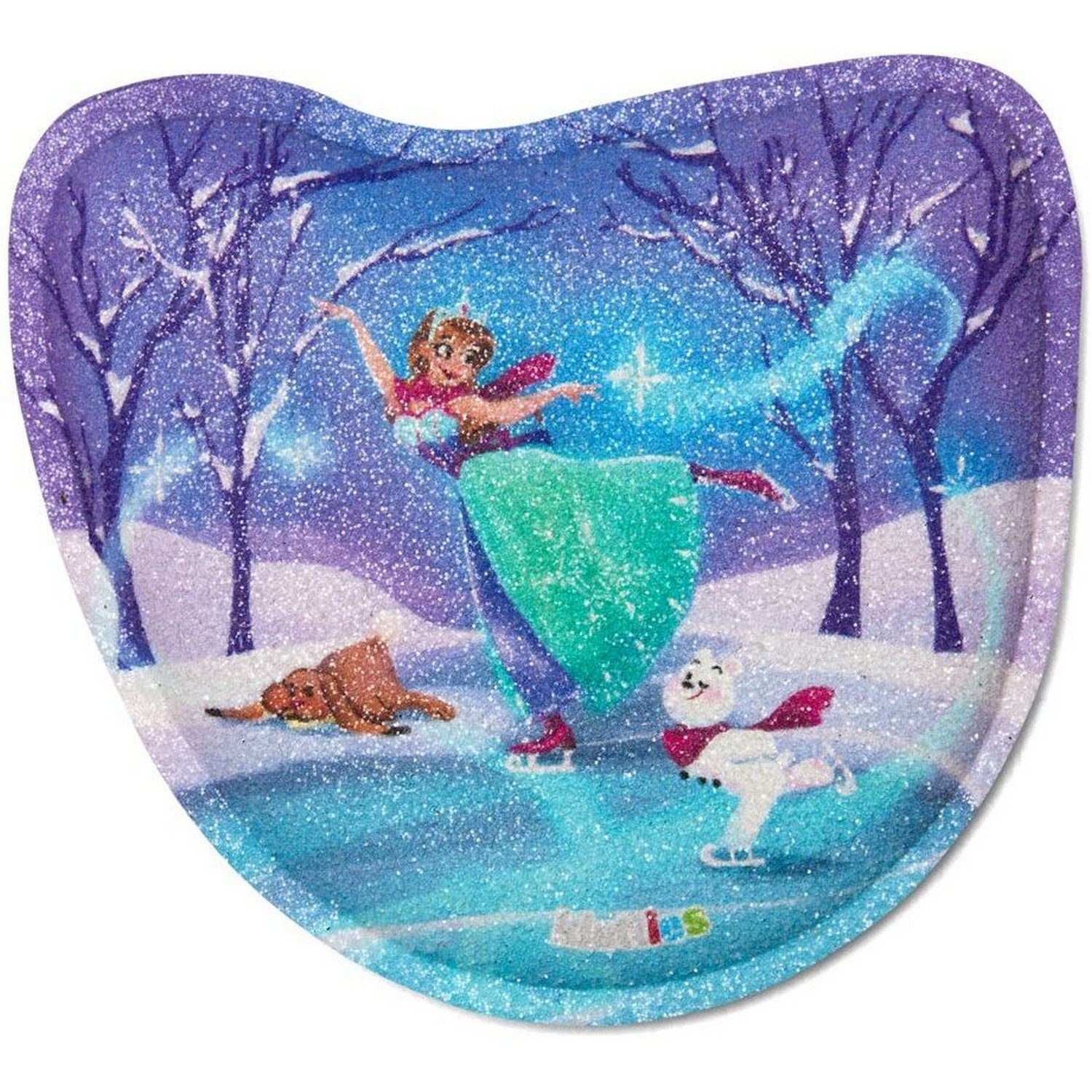 ergobag Schulranzen-Patch Funkel-Klettie Schlittschuhprinzessin, Polyester