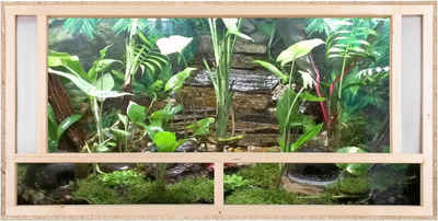 ECOZONE Terrarium Holz Terrarium mit Frontbelüftung 120 x 60 x 60 cm, Aus OSB Platten