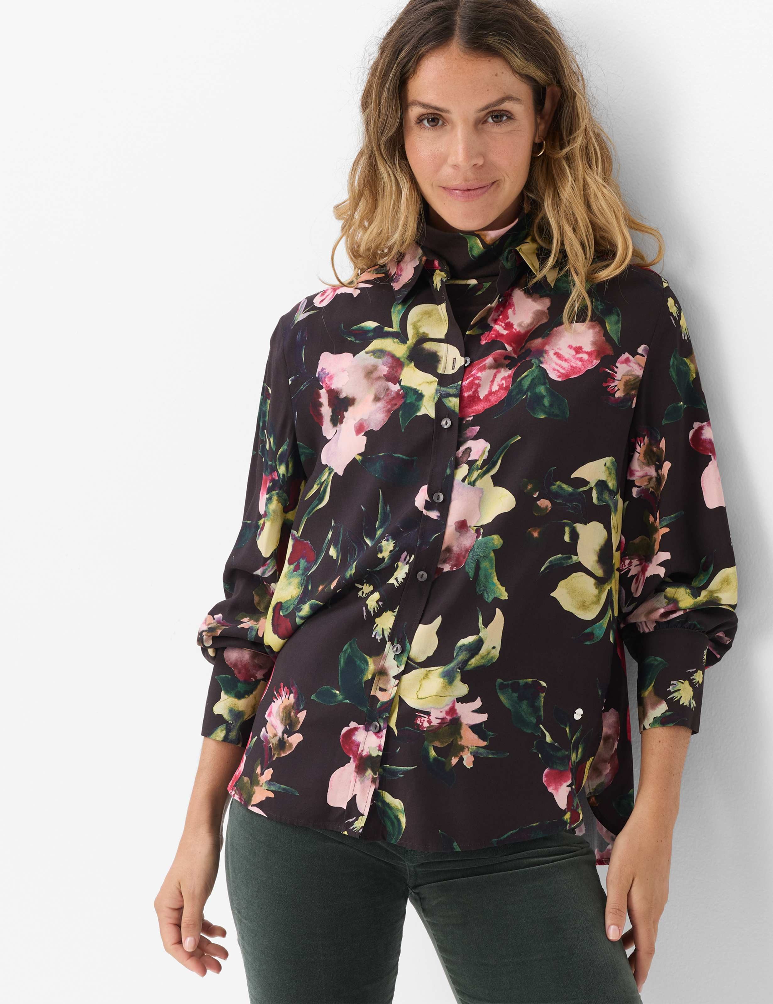 Brax Klassische Bluse Style VIC Flowerprint: Bluse aus reiner Viskose
