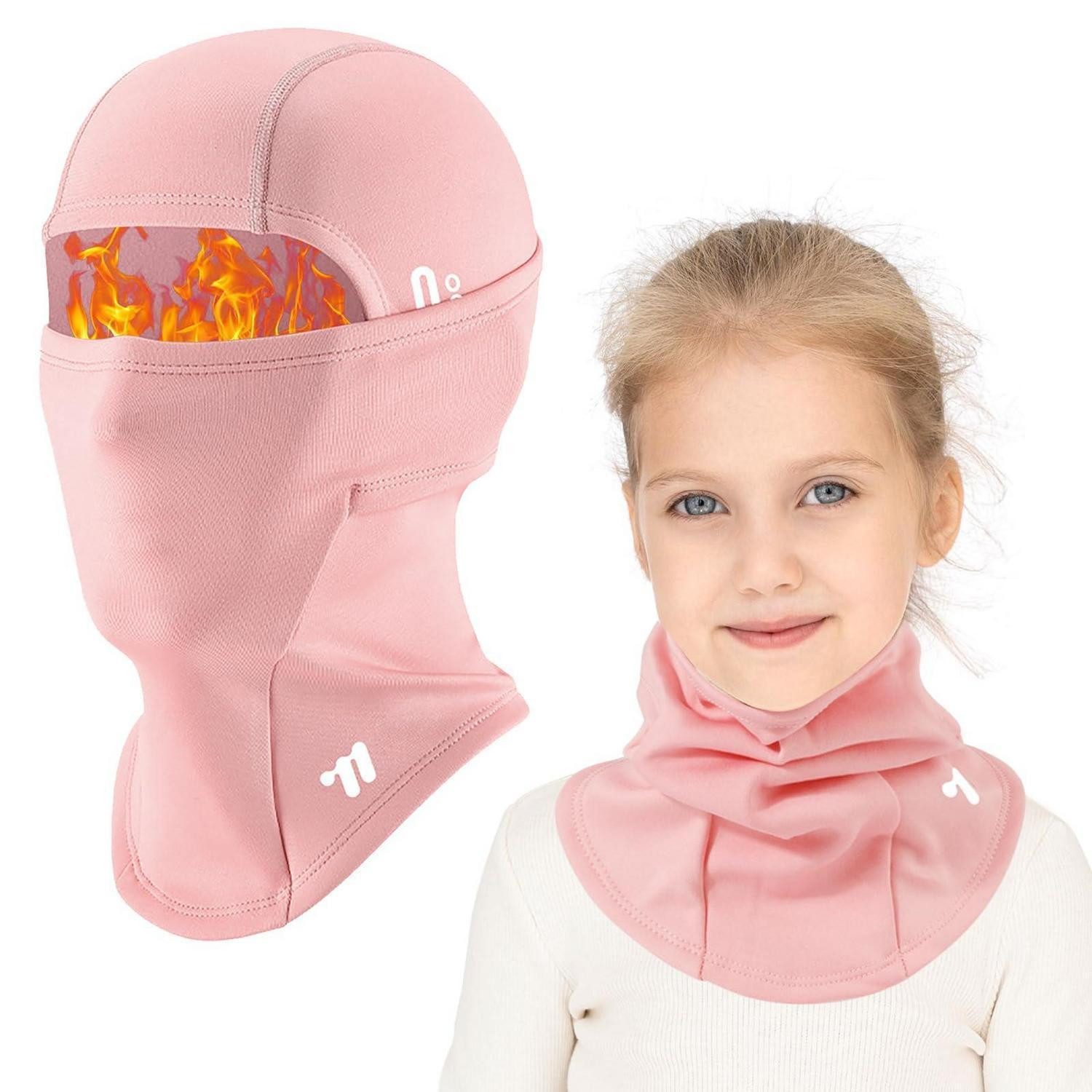 LuxusKollektion Sturmhaube Sturmhaube Kinder Balaclava Skimaske Thermo Winddicht Rosa (1-St)