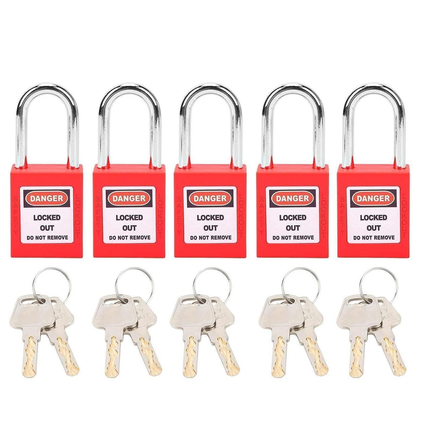 LuxusKollektion Multifunktionsschloss LOTO Vorhängeschlösser Rot 5 Stk.