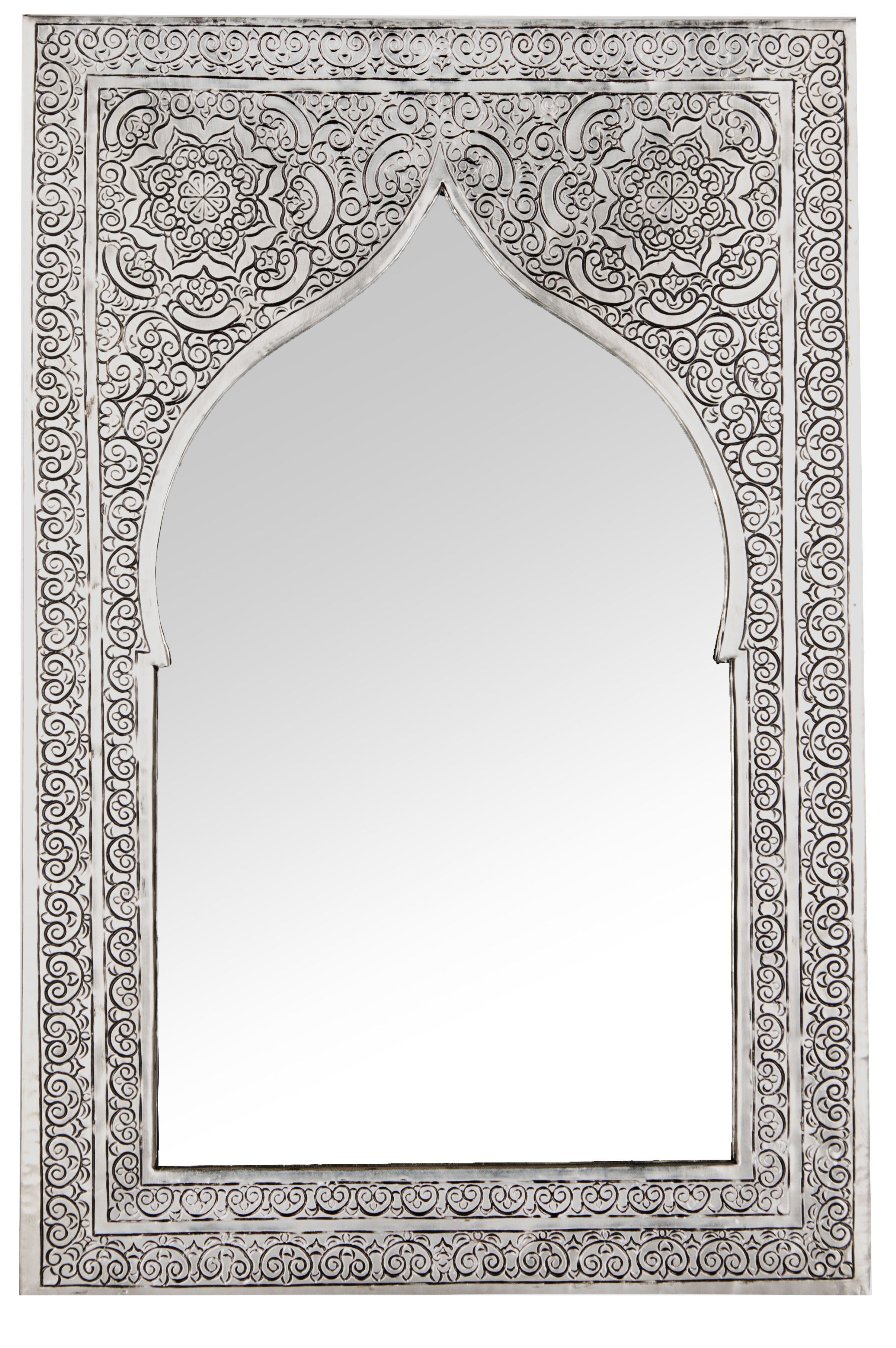 Marrakesch Orient & Mediterran Interior Зеркало Orientalische Зеркало Malika Silberfarbig Klein, Handarbeit