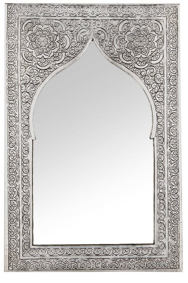 Marrakesch Orient & Mediterran Interior Spiegel Orientalischer Spiegel  Malika Silber klein, Handarbeit