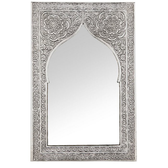 Marrakesch Orient & Mediterran Interior Spiegel Orientalischer Spiegel Malika Silber klein Handarbeit