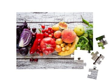 puzzleYOU Puzzle Buntes frisches Obst und Gemüse, 48 Puzzleteile, puzzleYOU-Kollektionen Obst, Essen und Trinken