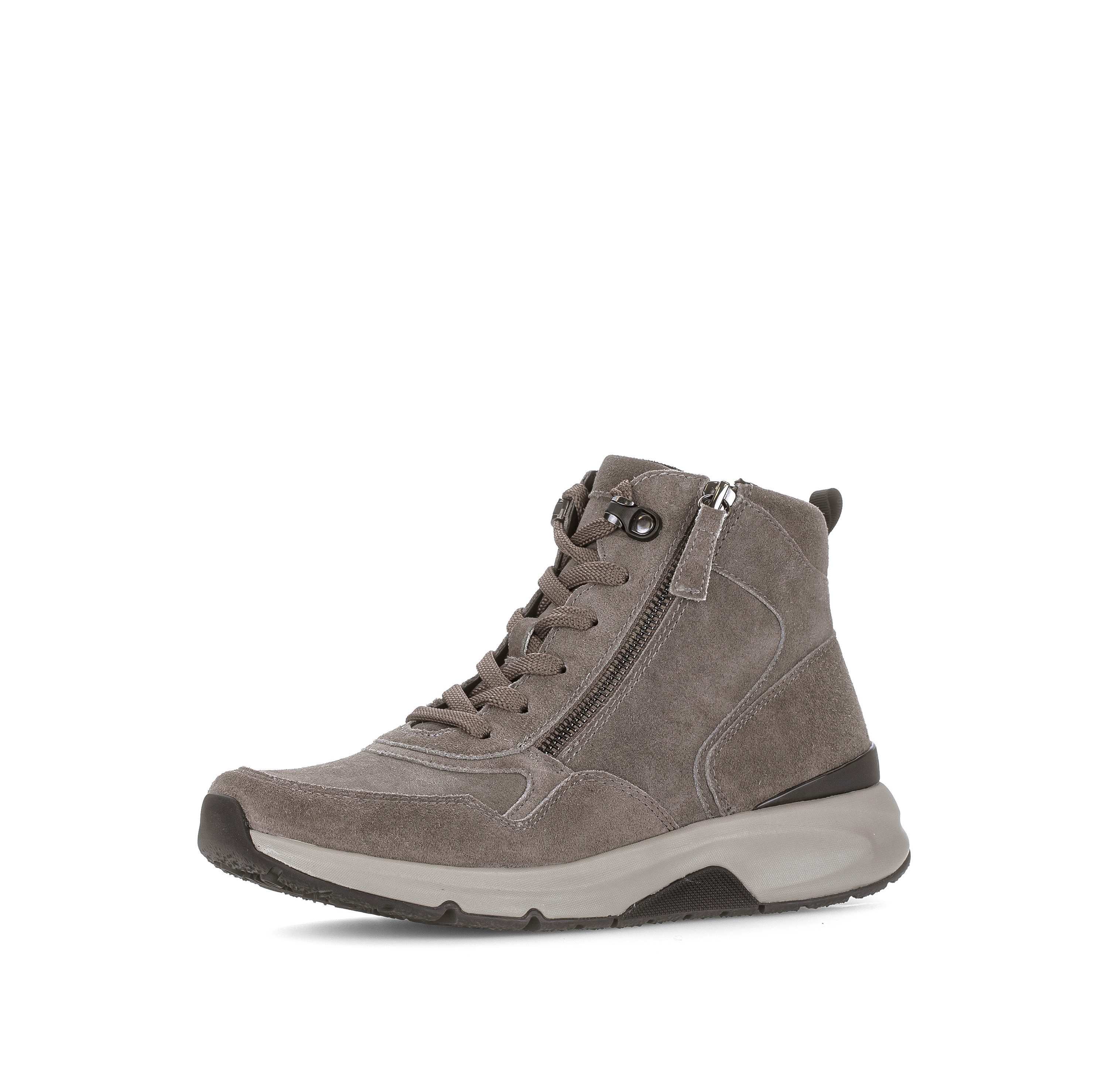 rollingsoft Schnürboots Keilabsatz, High Top-Sneaker mit zwei Reißverschlüssen