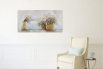 KUNSTLOFT Gemälde Sunny bright Morning 120x60 cm, Leinwandbild 100% HANDGEMALT Wandbild Wohnzimmer