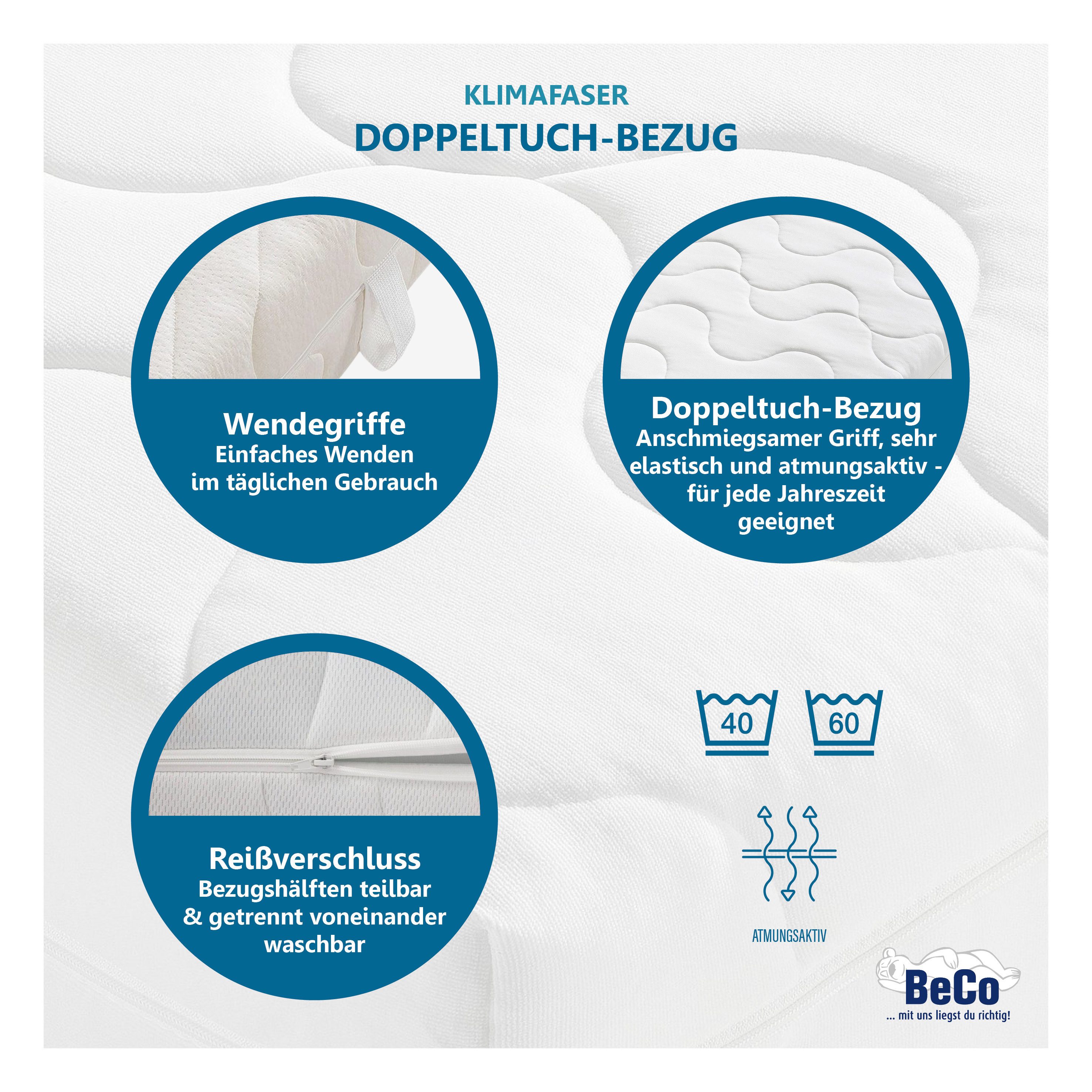 Komfortschaummatratze KS Luxus – GOLD Komfortschaummatratze mit Premiumhöhe, Beco, 27 cm hoch, 27 cm Höhe, Polyesterbezug, Wendematratze, ideal auch in 140x200 – Bild 4 von 5