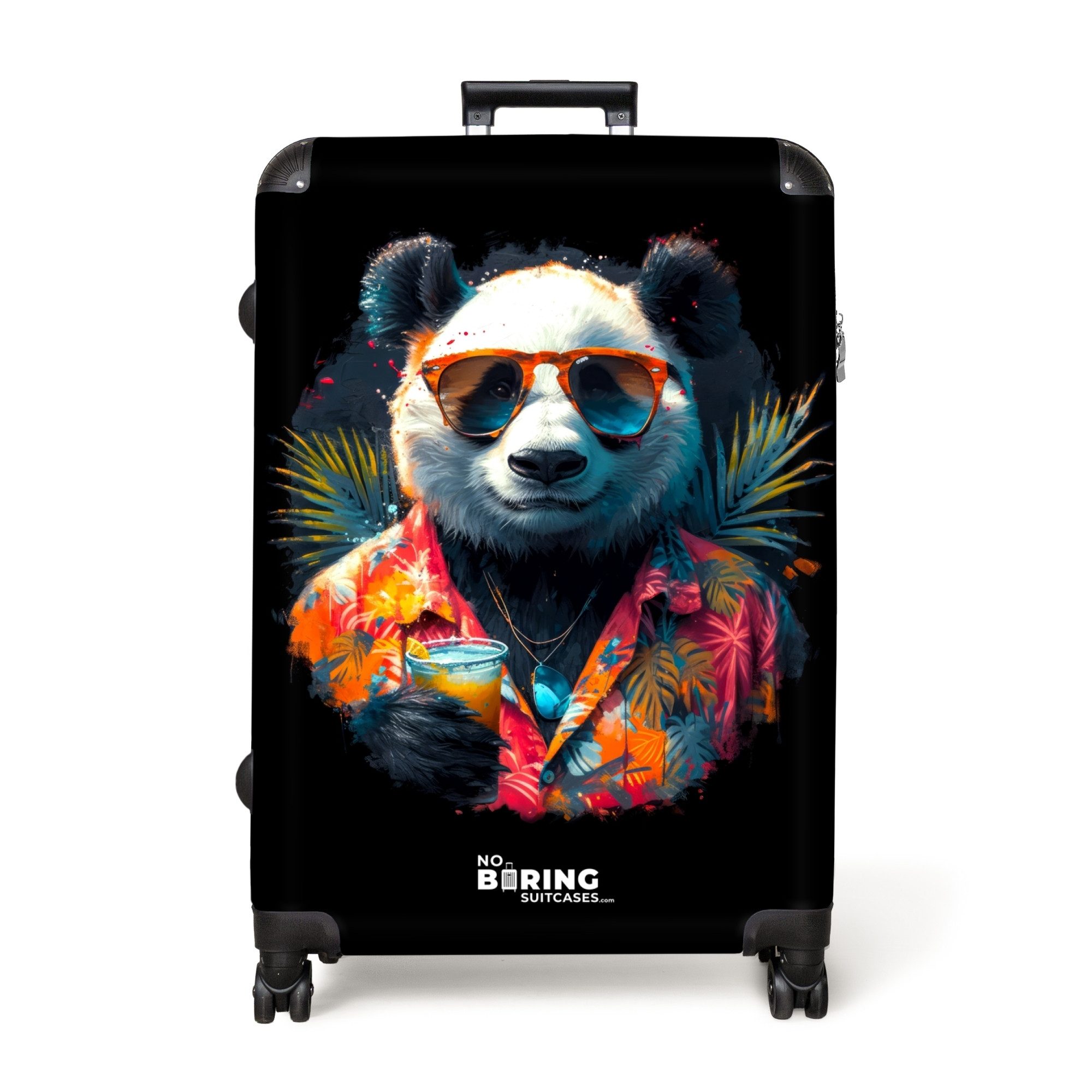 NoBoringSuitcases.com© Hartschalen-Trolley Panda als tropische Straßenkunst günstig online kaufen