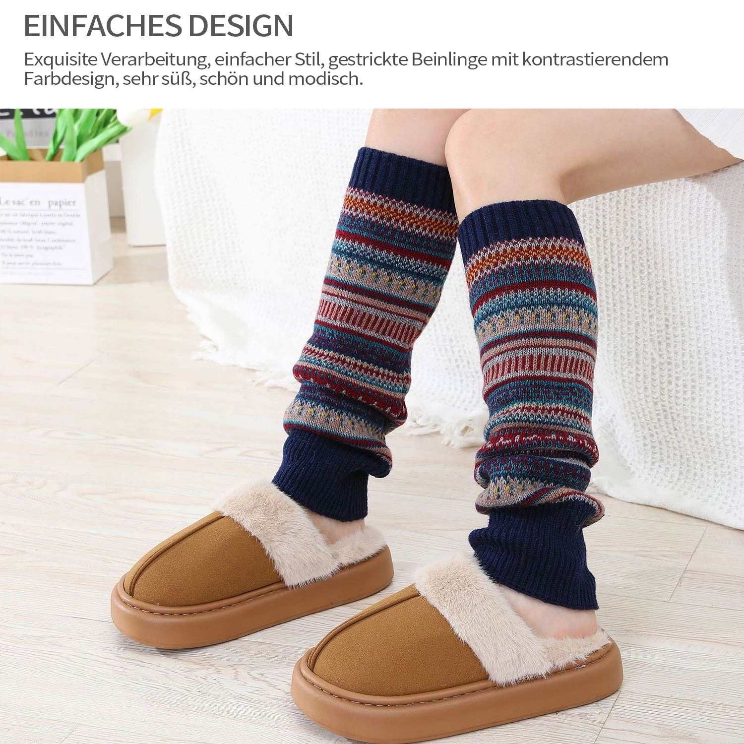 Refttenw Beinstulpen Stulpen Böhmen,Beinwärmer Damen für Winter,Lange Winter Beinwärmer
