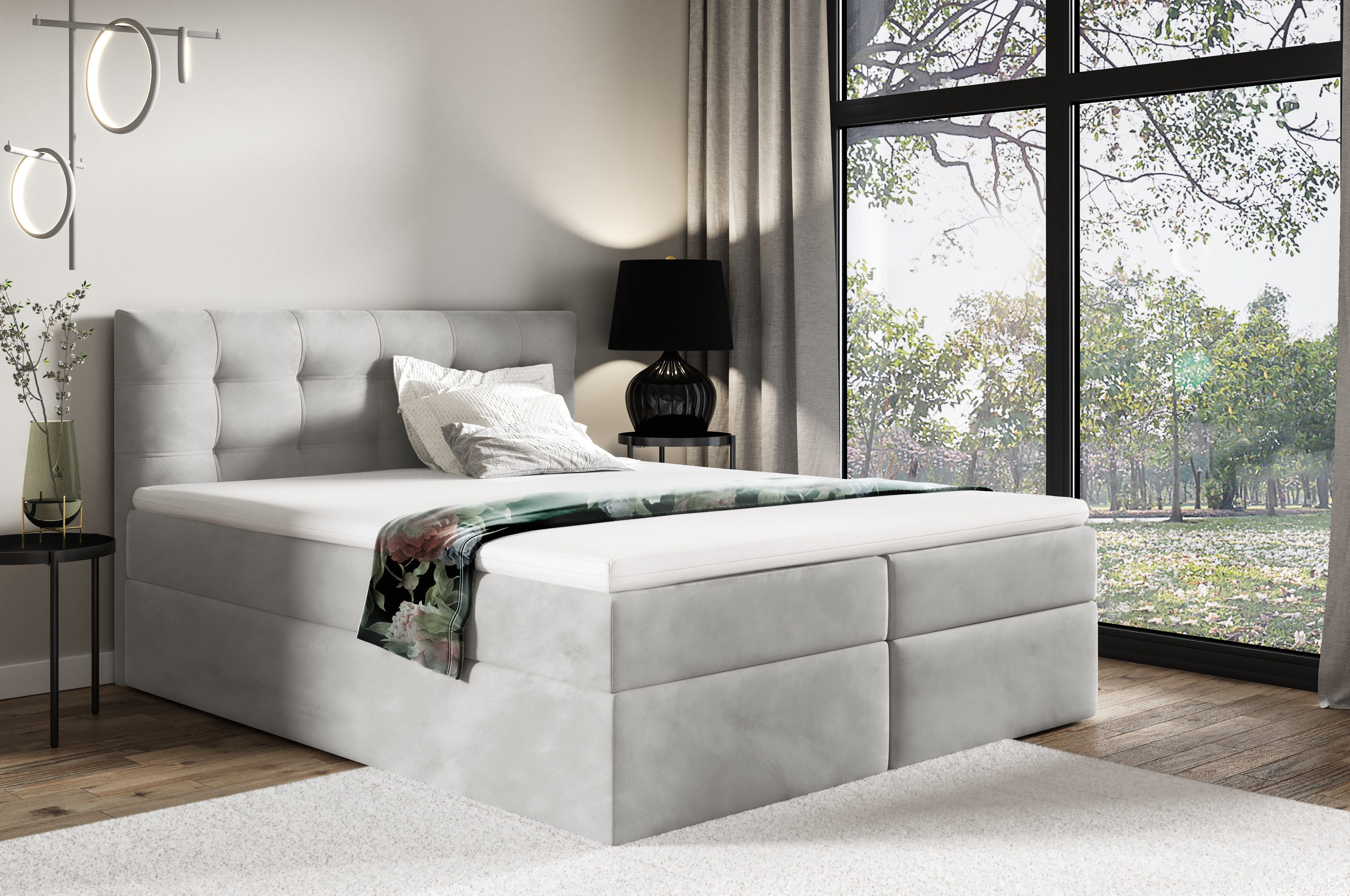 MF Design Boxspringbett Boxspringbett TOP 1 mit Bettkasten und Federautomatik, Vorhanden
