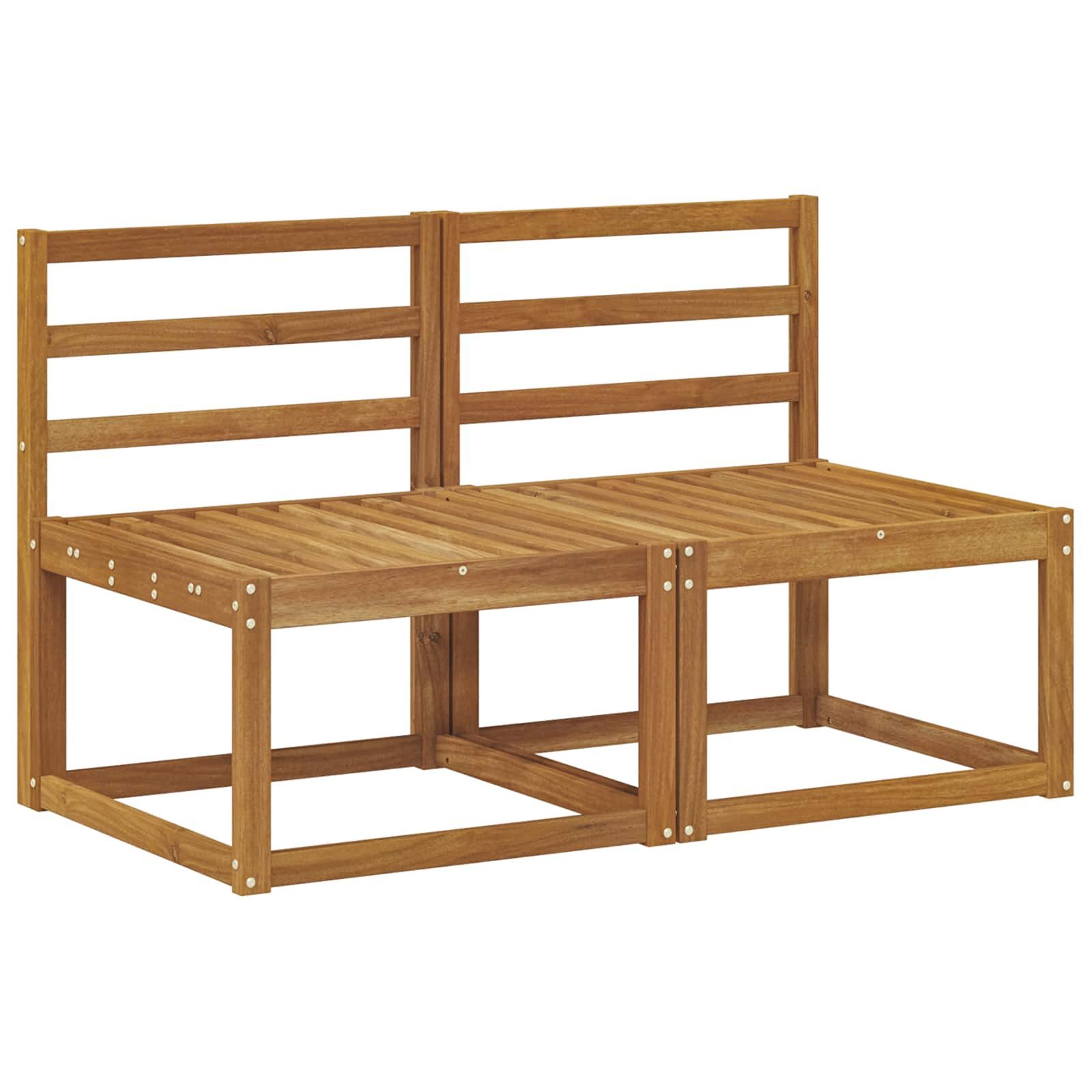 vidaXL Sofaelement 2 Stück Outdoor Mittelsofa Massivholz Natur (2 St)