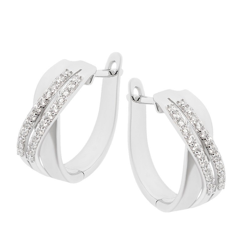SOKOLOV Jewelry Paar Ohrhänger Ohrringe aus 925 Silber (2-tlg., Set), Sterlingsilber Silberschmuck für Damen