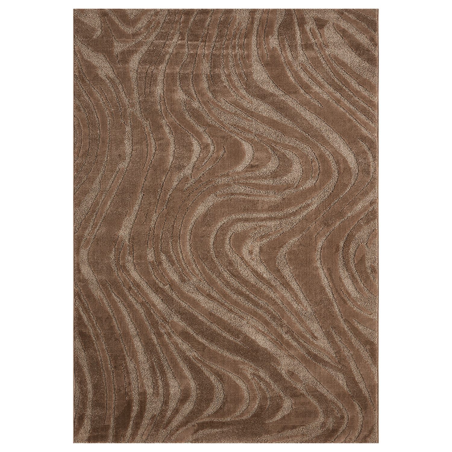 Vimoda Teppich Wellenmuster, modernerer Design, dicht & weich, Rechteckig, Höhe: 11 mm, Uni, Läufer Grau, 3D Effekt, Wohnzimmer, Schlafzimmer
