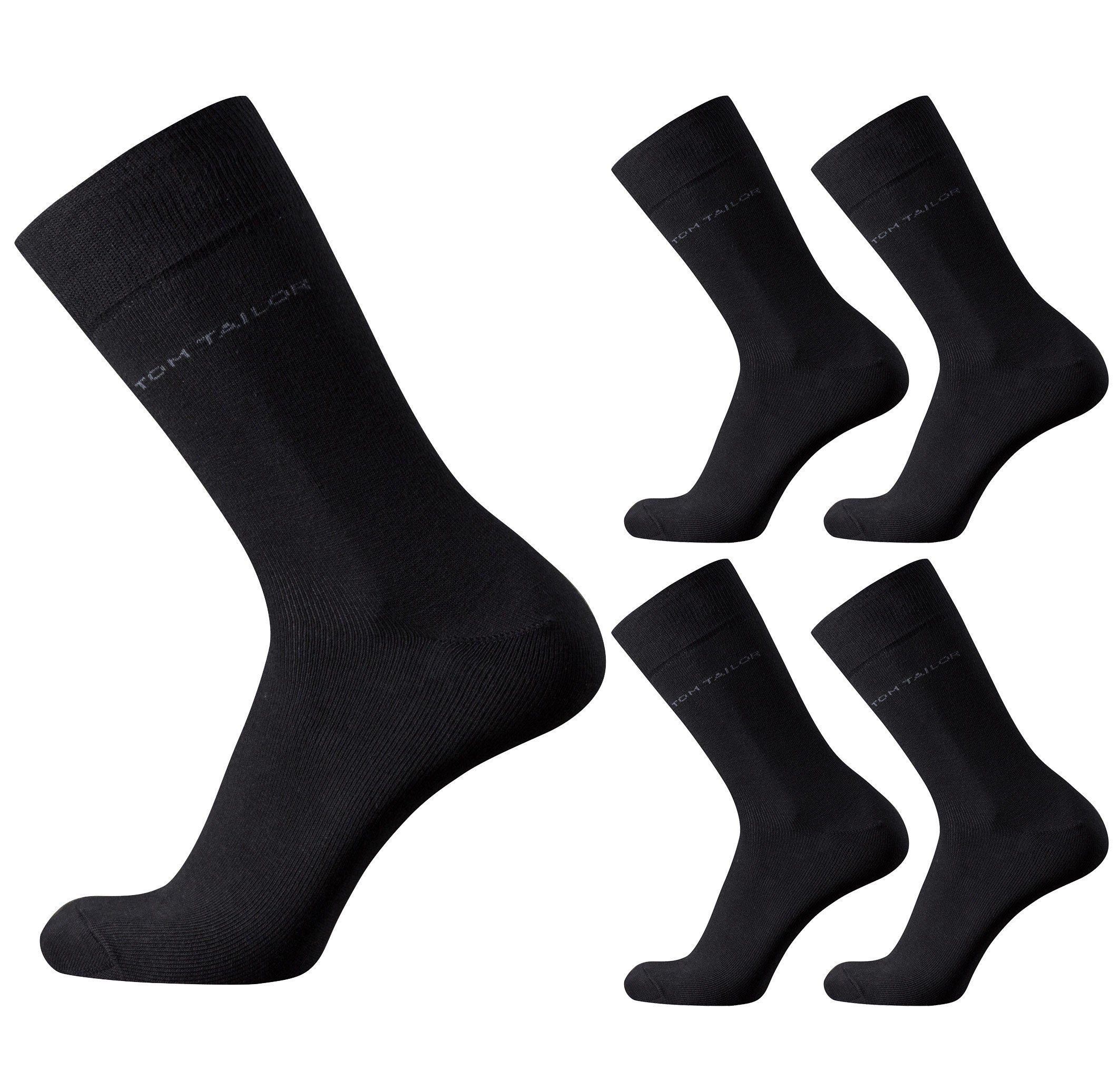Socken Tom Tailor Herren Socken 4er Pack uni basic schwarz 39-42