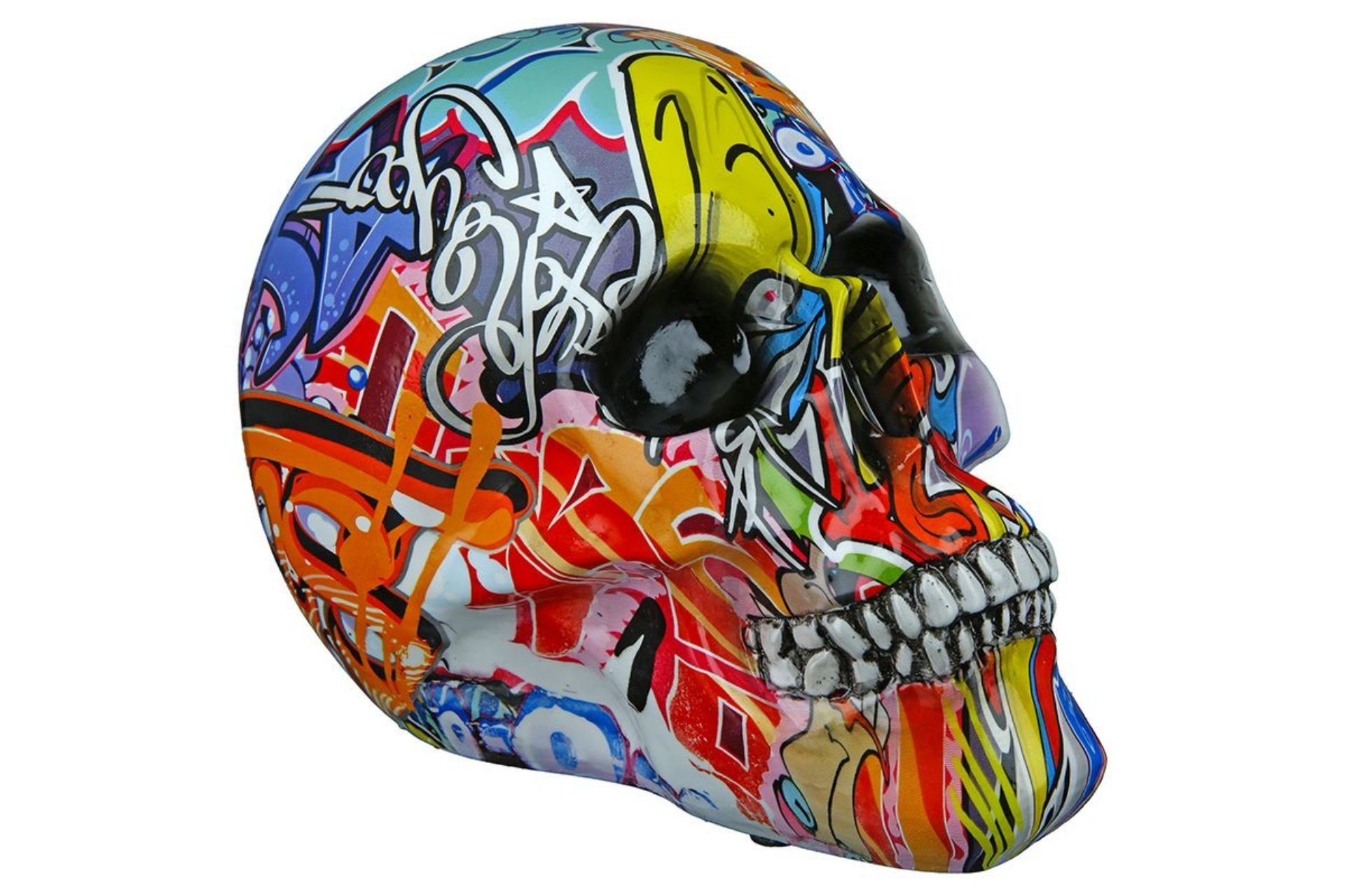 Dekofigur, Totenkopf Street Art Graffiti, Designfigur günstig online kaufen